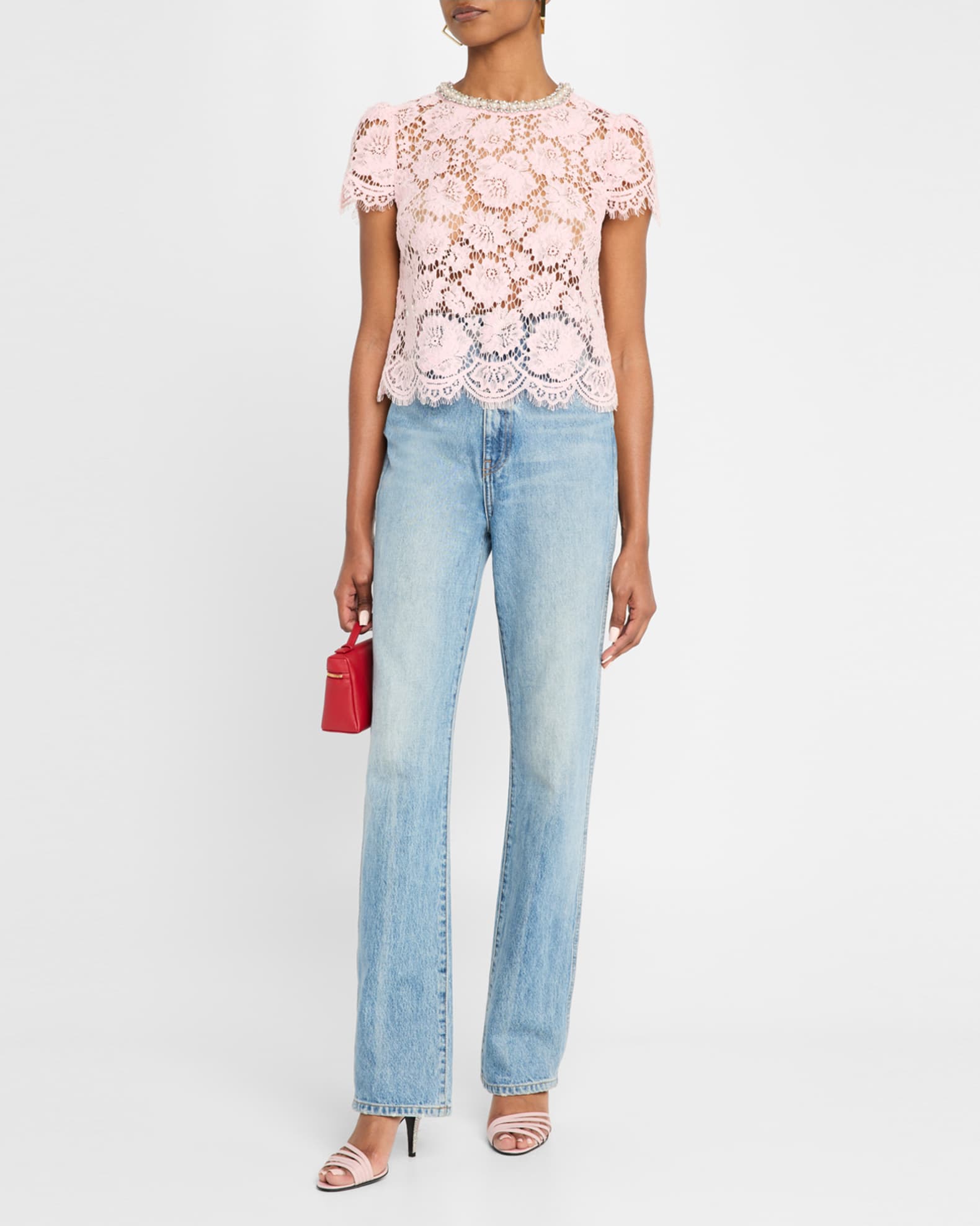 Embellished Sheer Lace Top 1