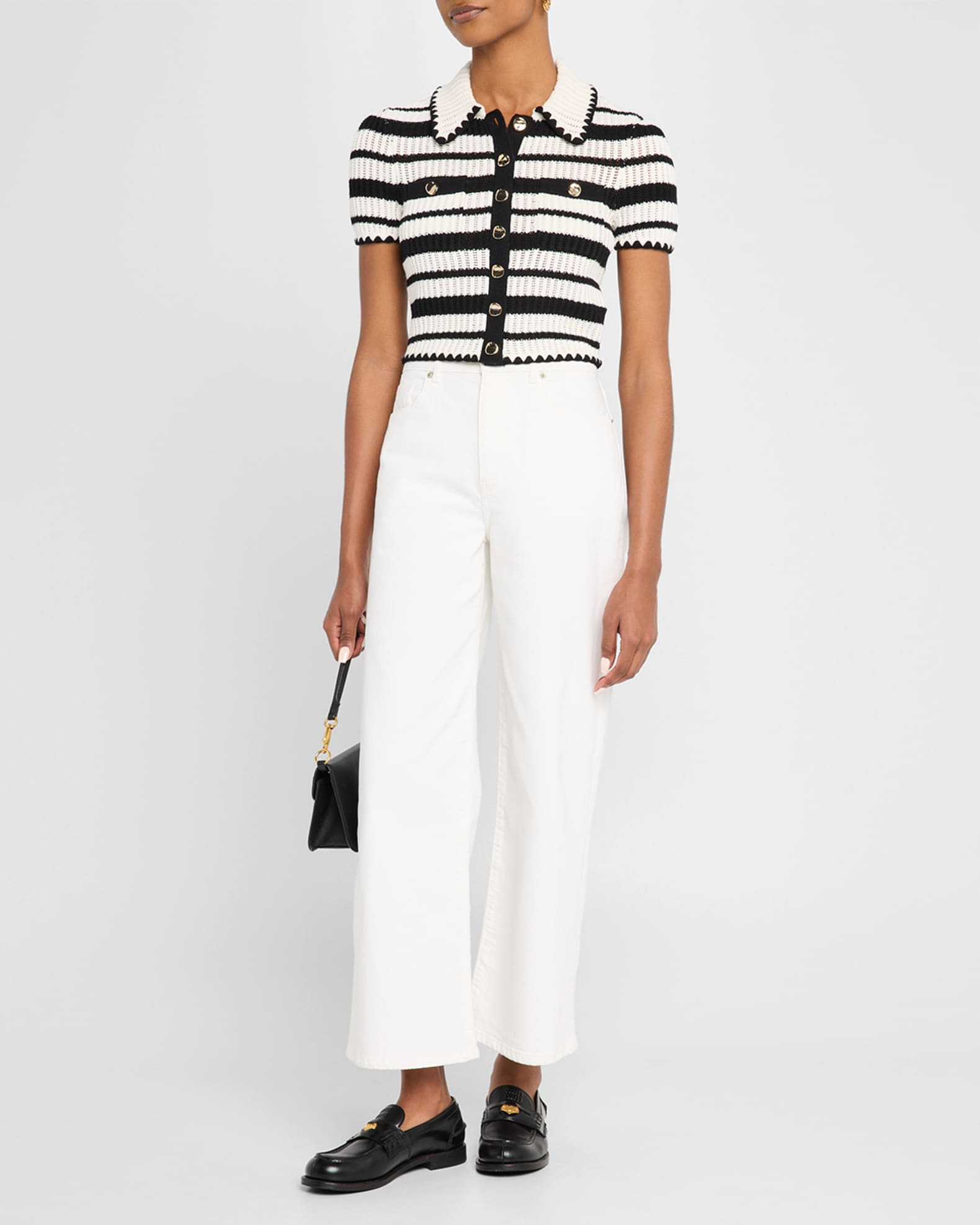 Striped Crochet-Knit Top 1