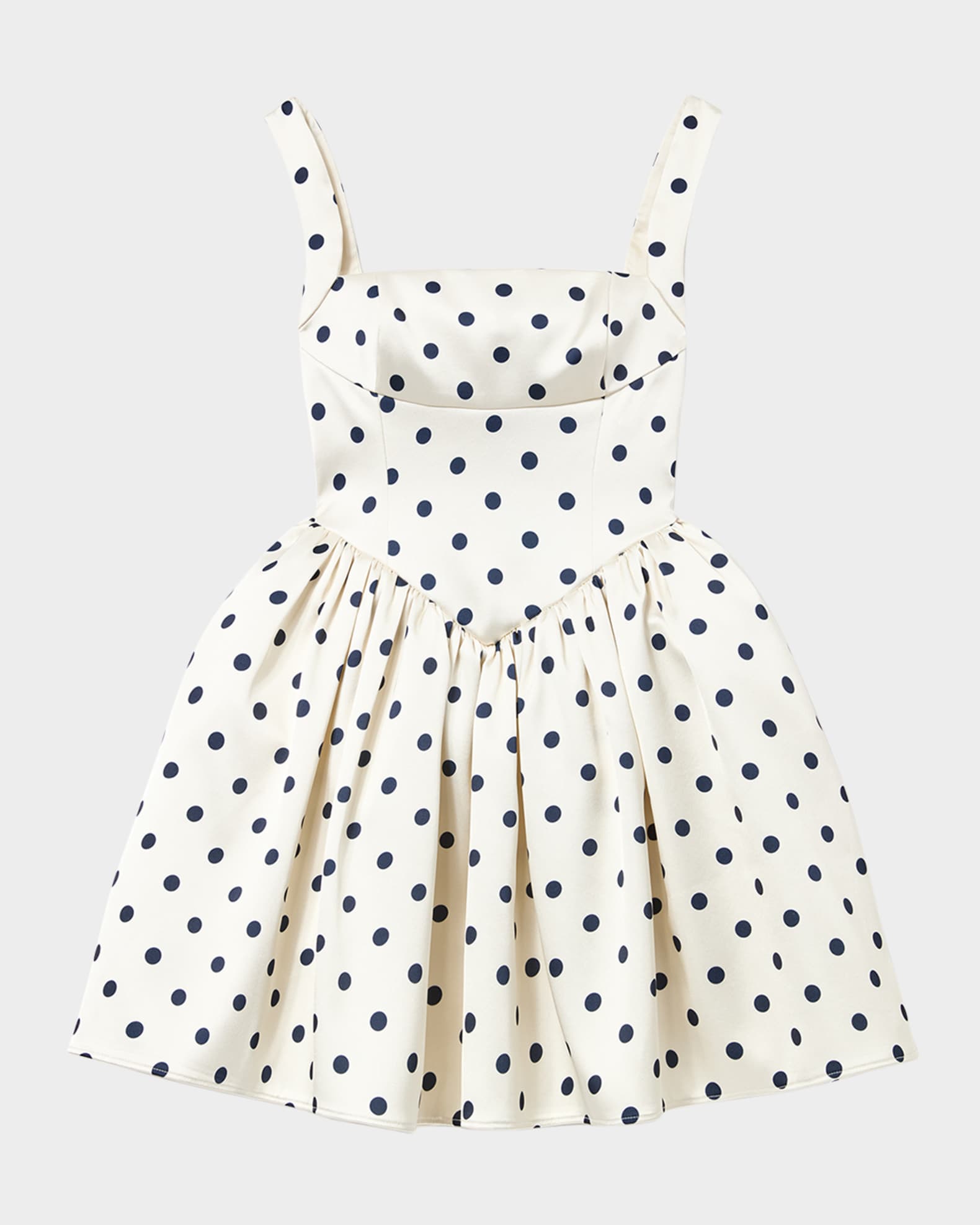 Polka Dot Satin Mini Dress 0