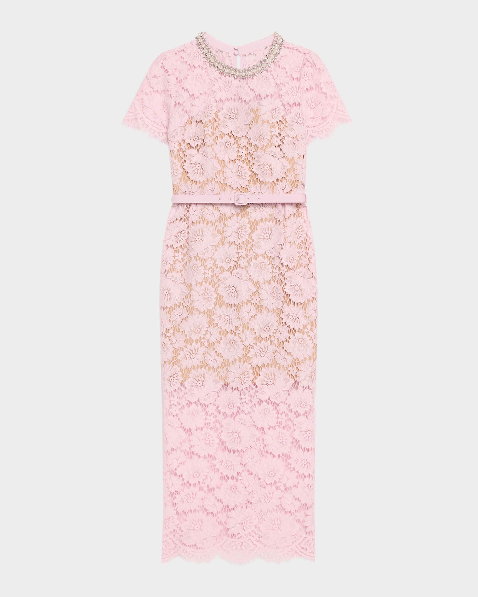 Fine Lace Midi Dress 0