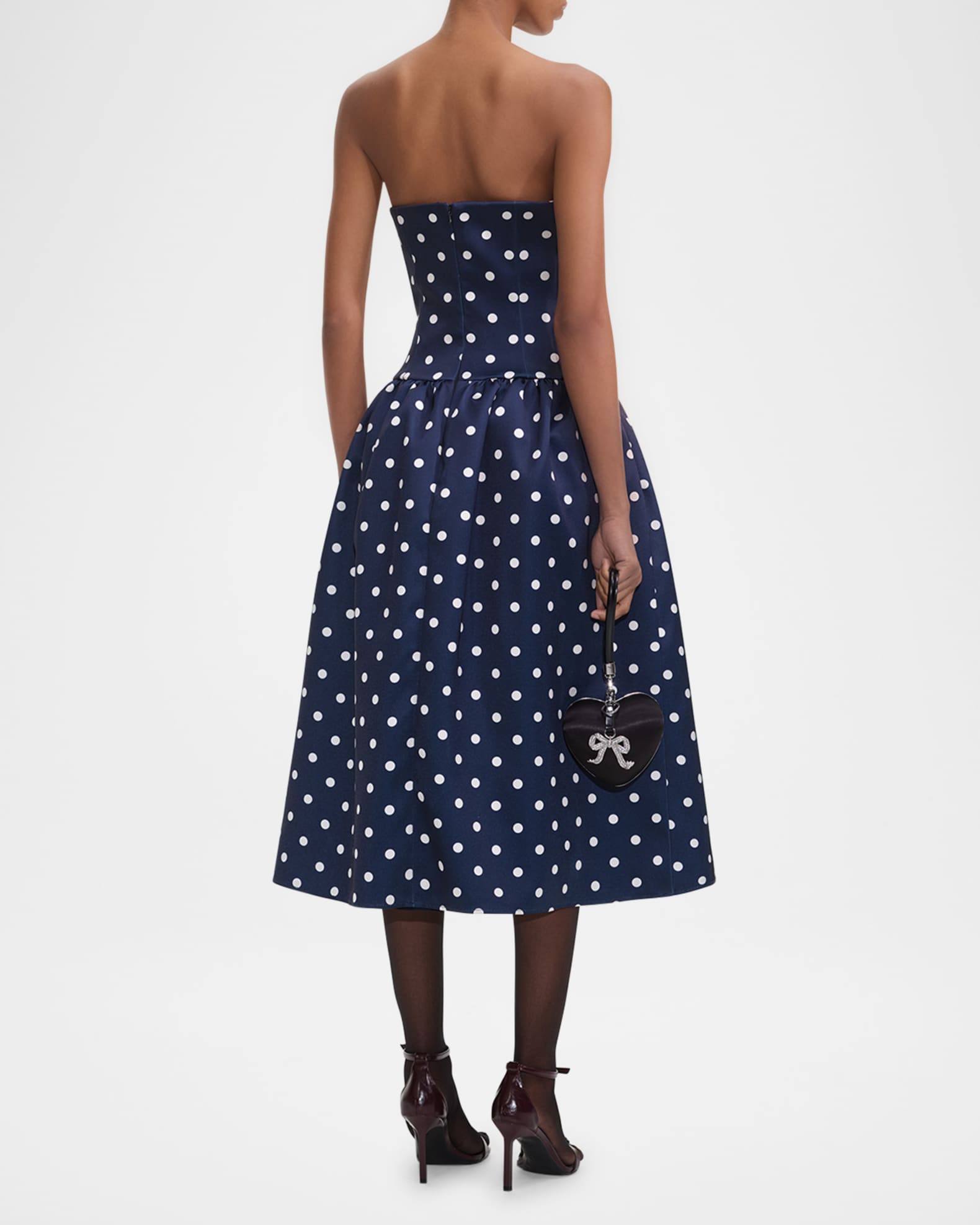 ワンピース Self Portrait Satin Dotted Midi Dress 0400022335288_NAVY?wid=600&hei