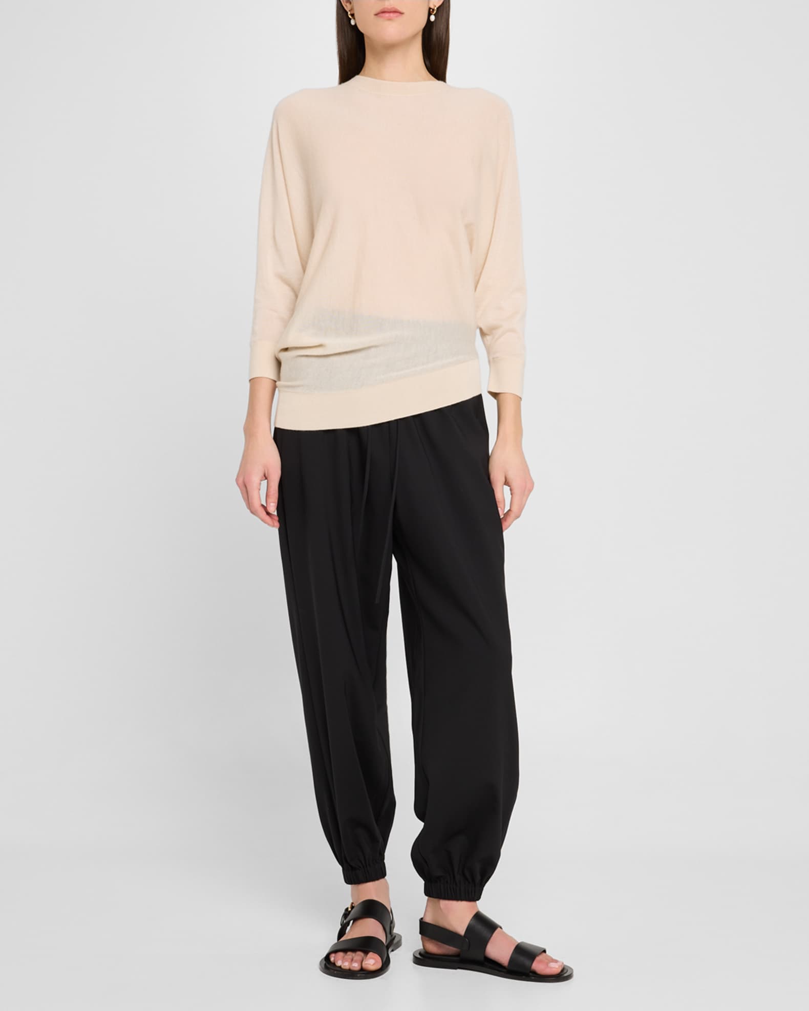 Asymmetric Cashmere Crewneck Sweater 1