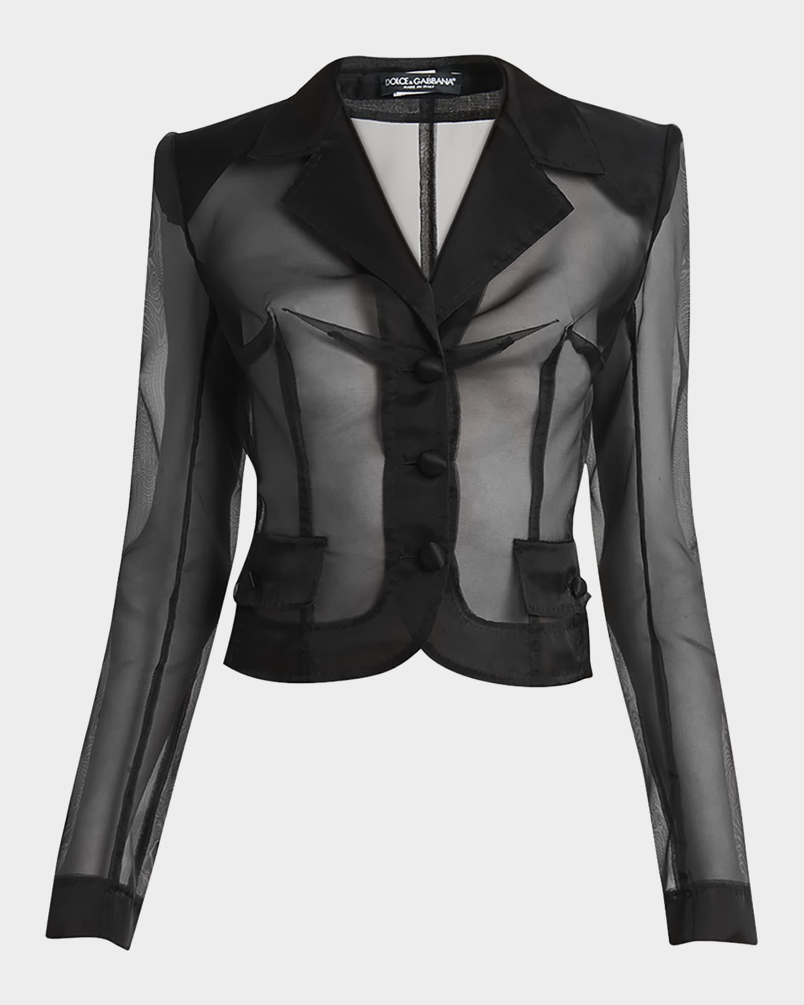 Vernice Sheer Tulle Crop Jacket 0
