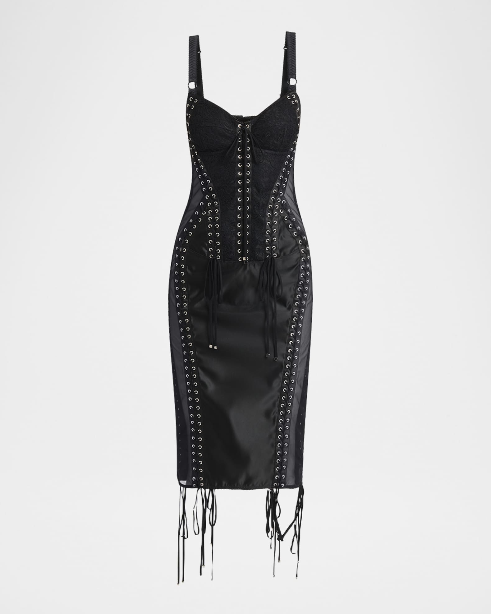 Flucq Lace-Up Midi Bustier Dress 0
