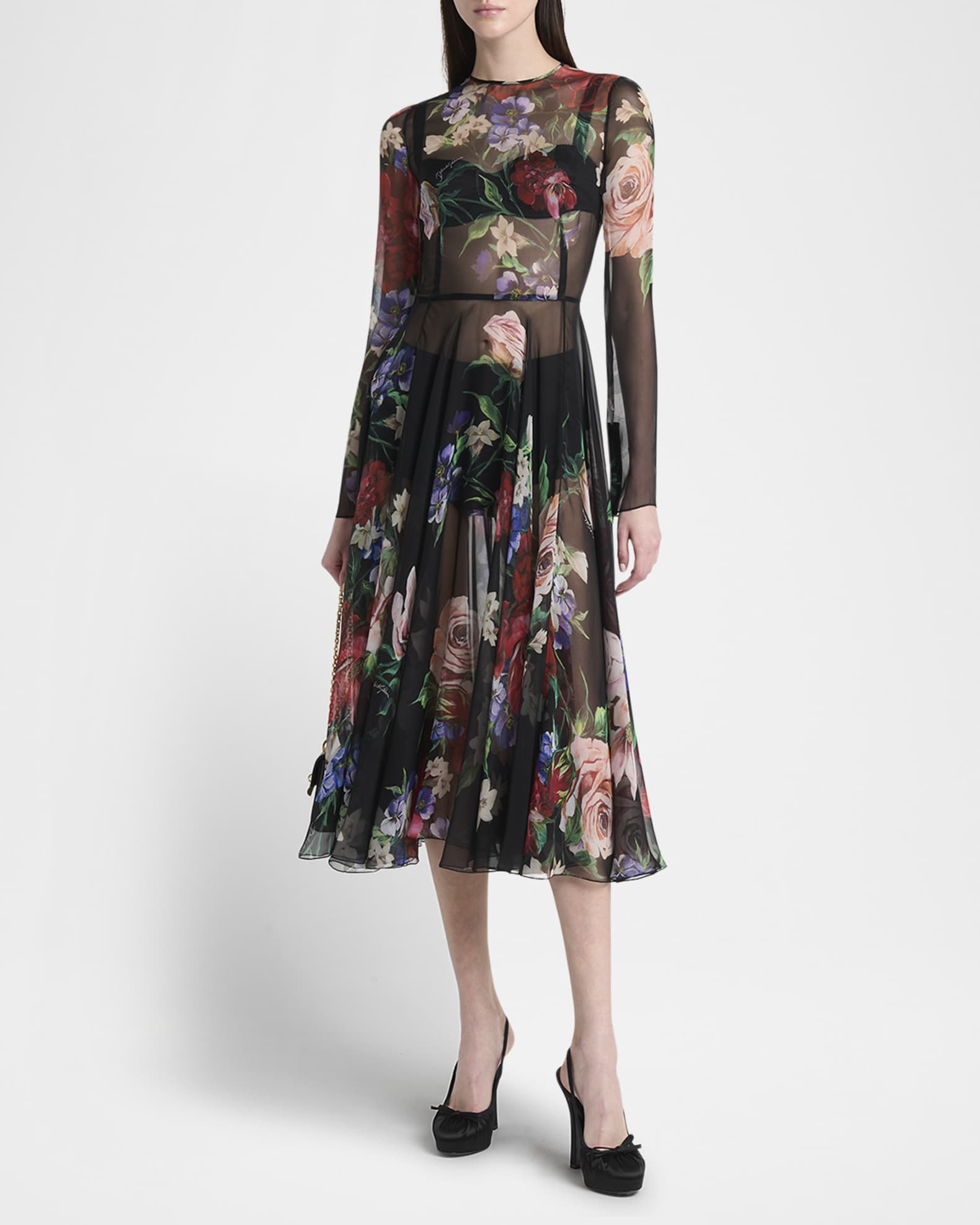 Bouquet Fantichi Sheer Chiffon Midi Dress 1