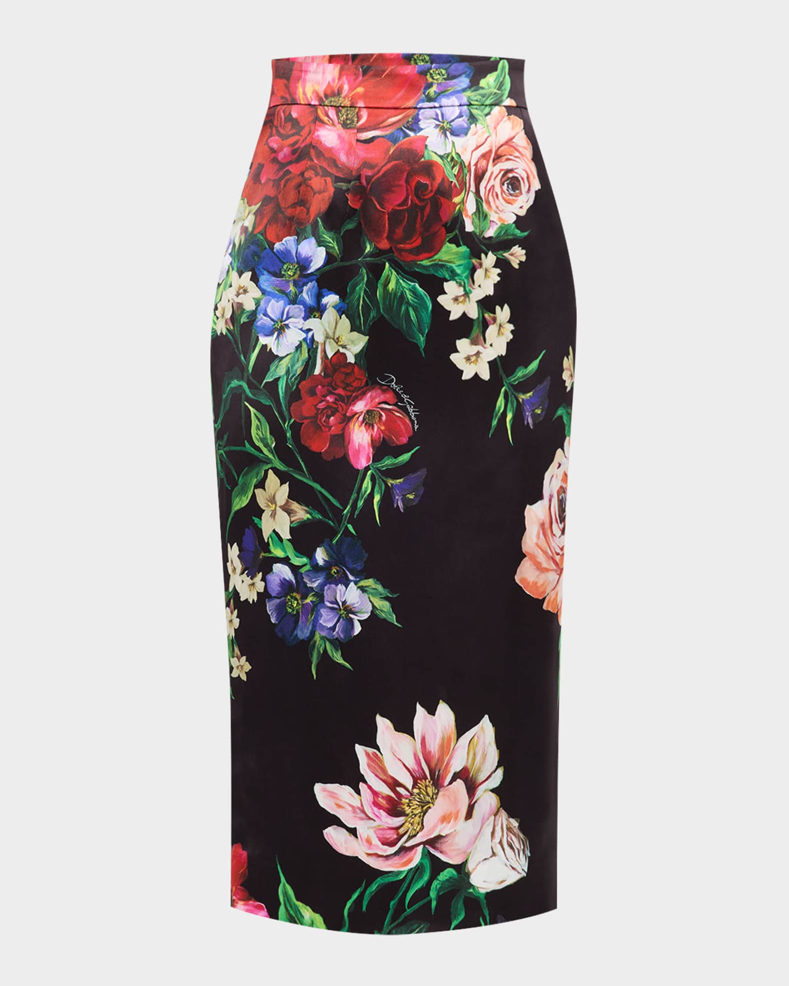 Rasovi Bouquet Satin Midi Skirt 0