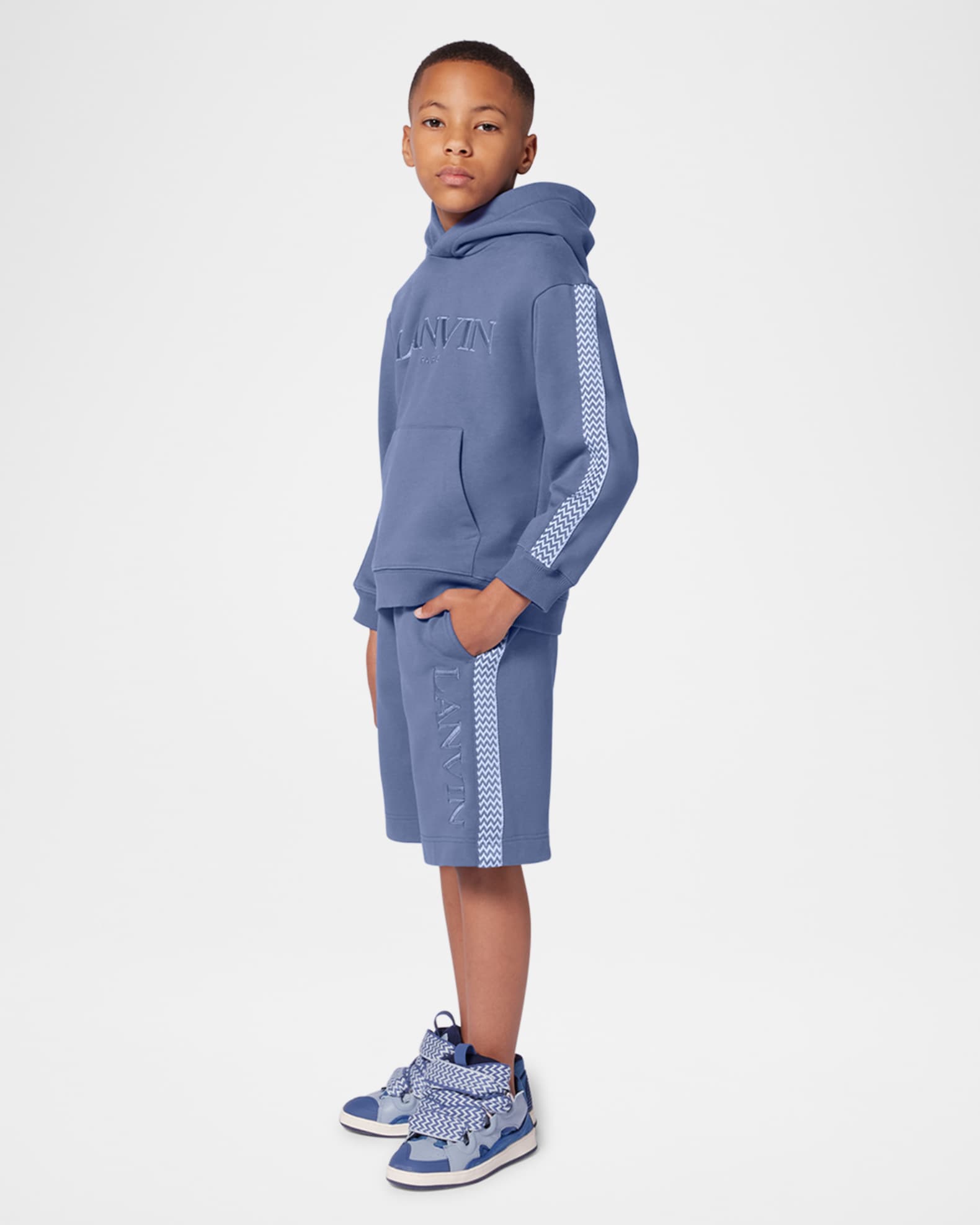 【大注目】 Boy's Lanvin Embroidered 4-6 Size Hoodie, Logo-Print トップス
