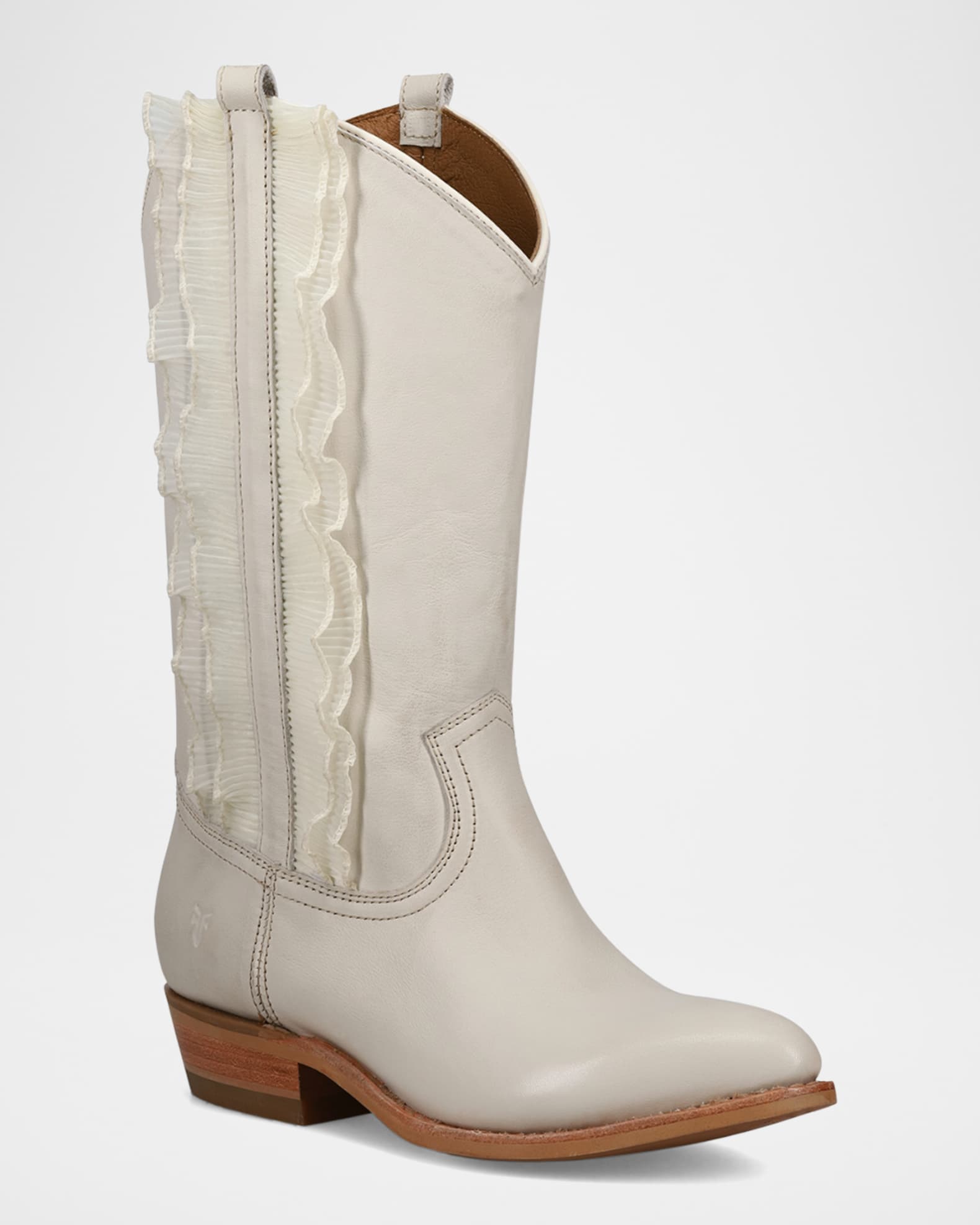 Billy Leather Ruffle Western Boots 1
