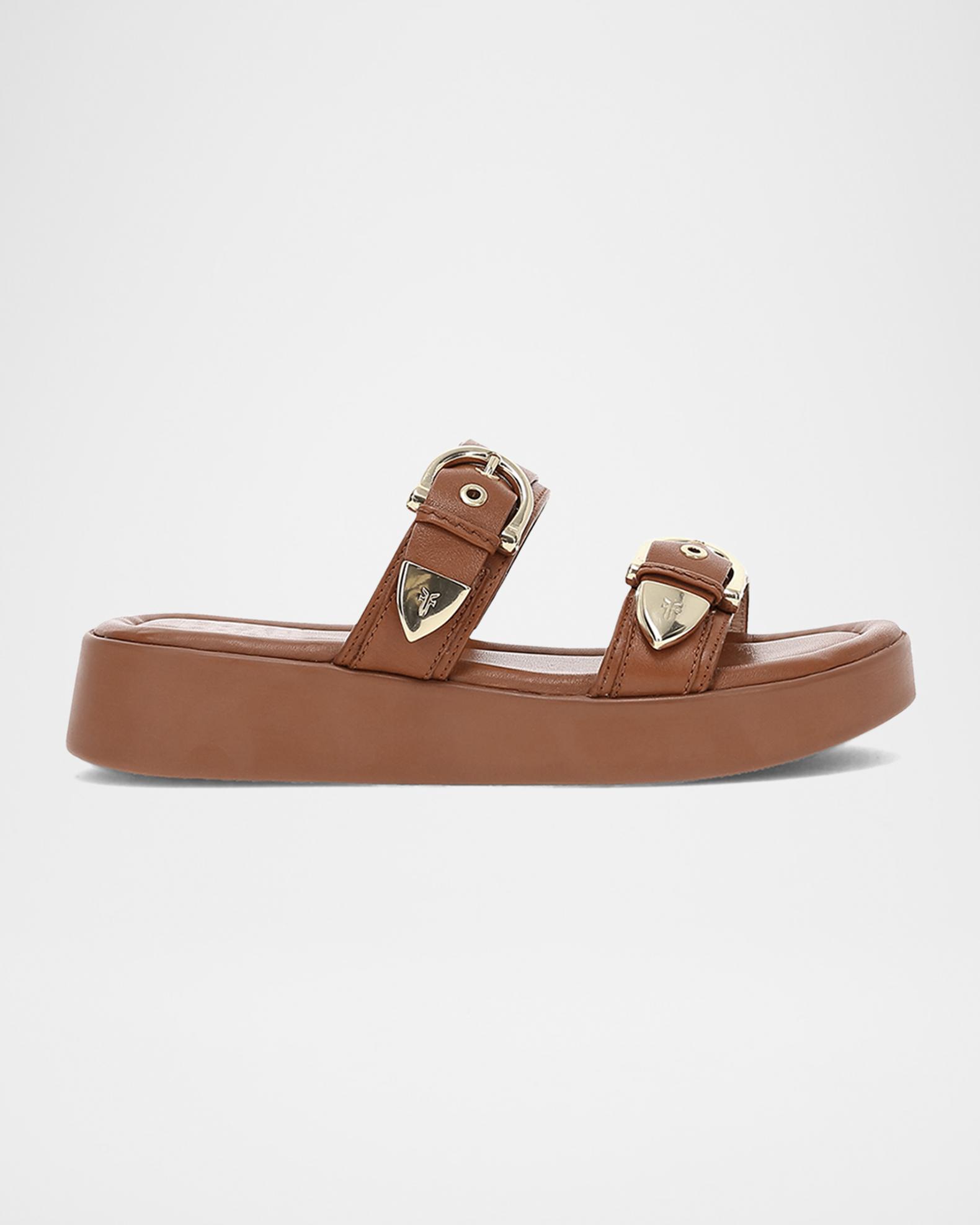 Frye Maya Double Buckle Slide Sandals | Neiman Marcus