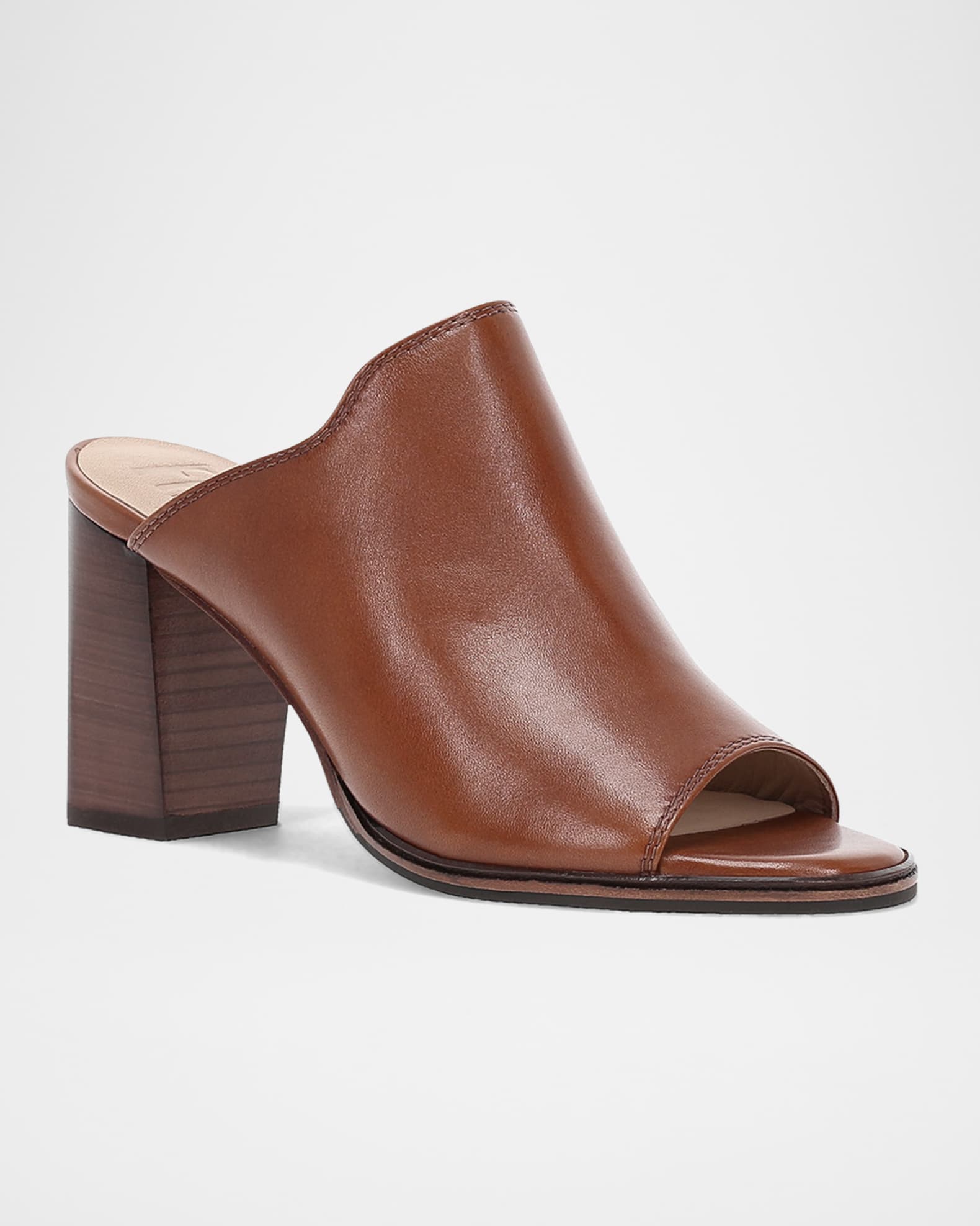Stella Leather Block-Heel Mule Sandals 1