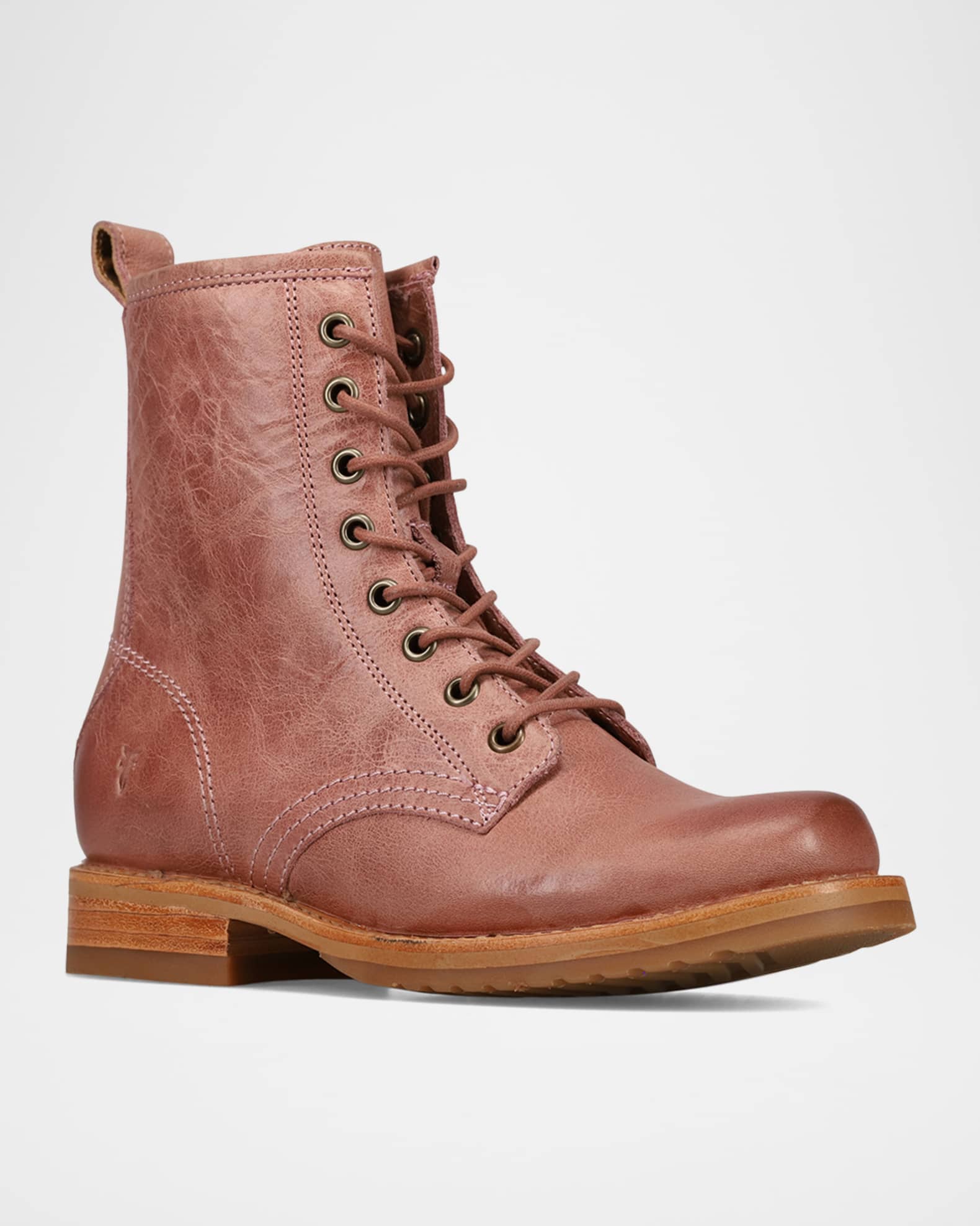 Veronica Flex Leather Combat Boots 1