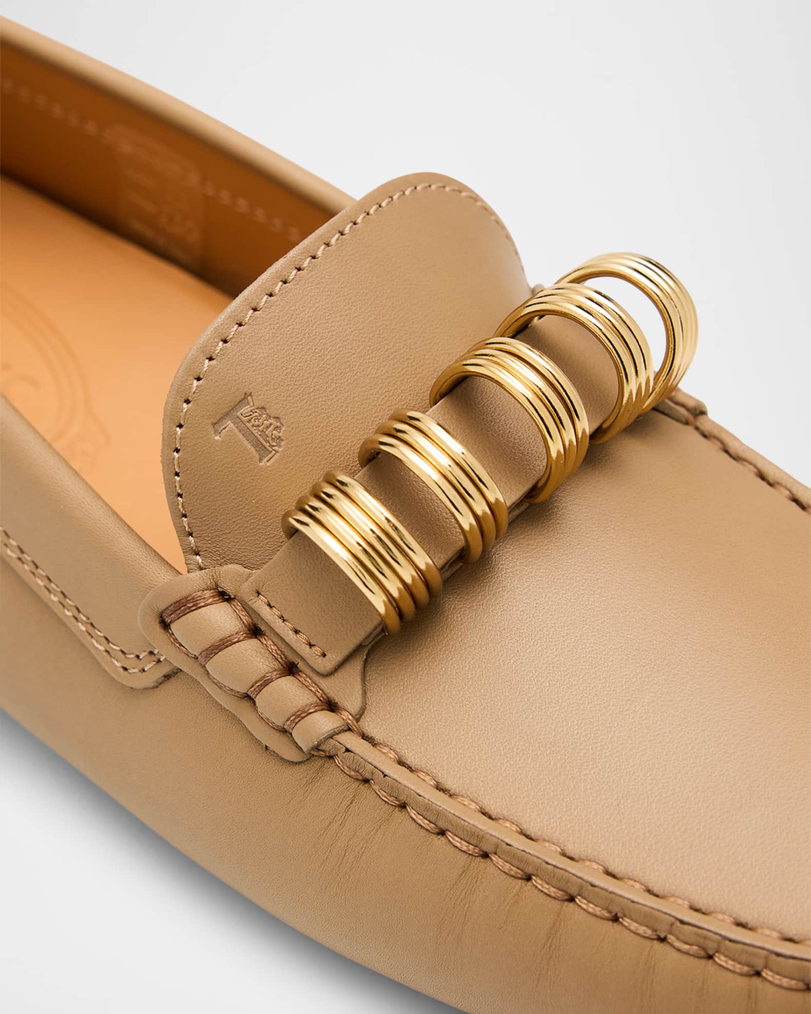 Tod's Gommino Calfskin Rings Driver Loafers | Neiman Marcus