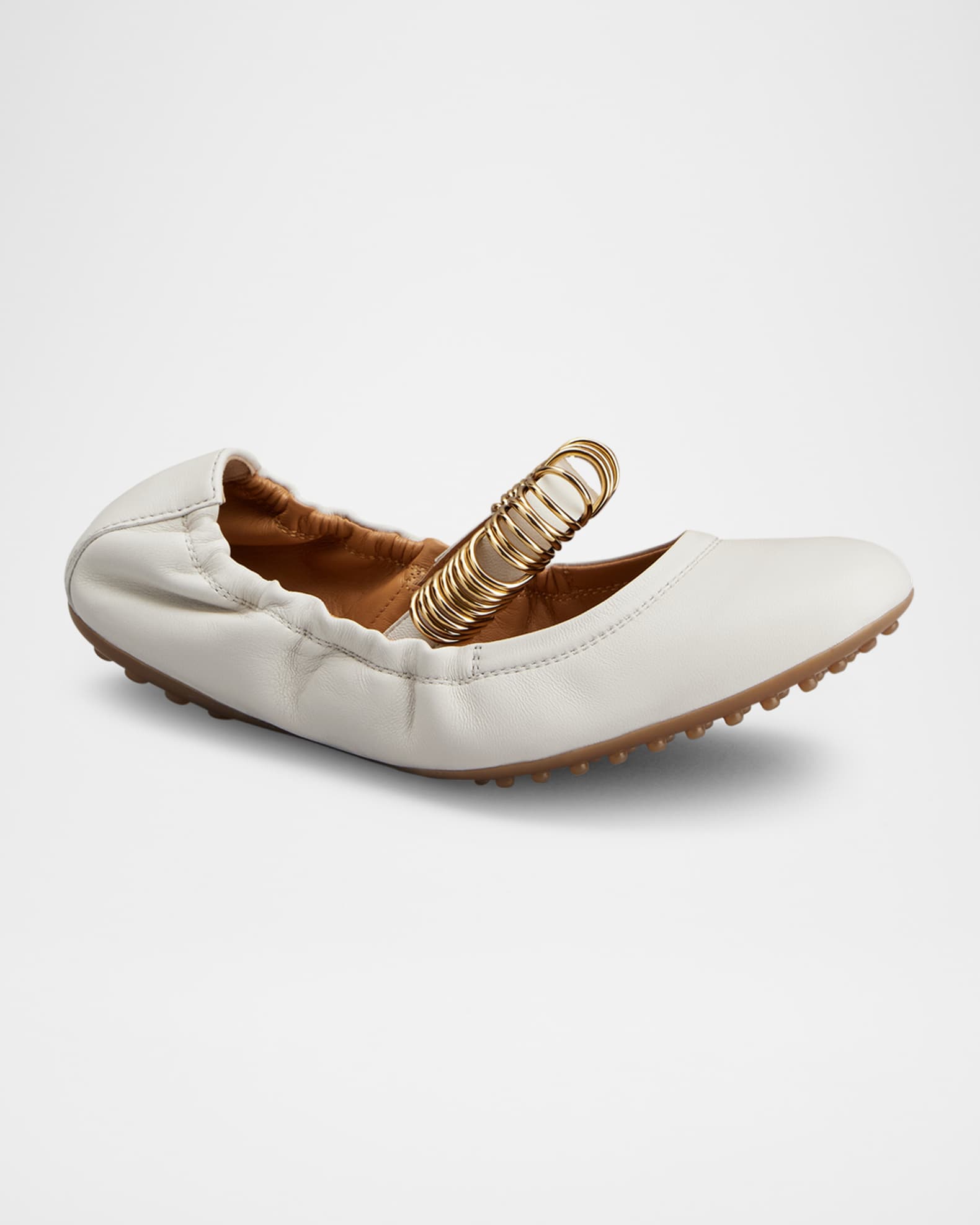Cosmo Rings Leather Ballerina Flats 1