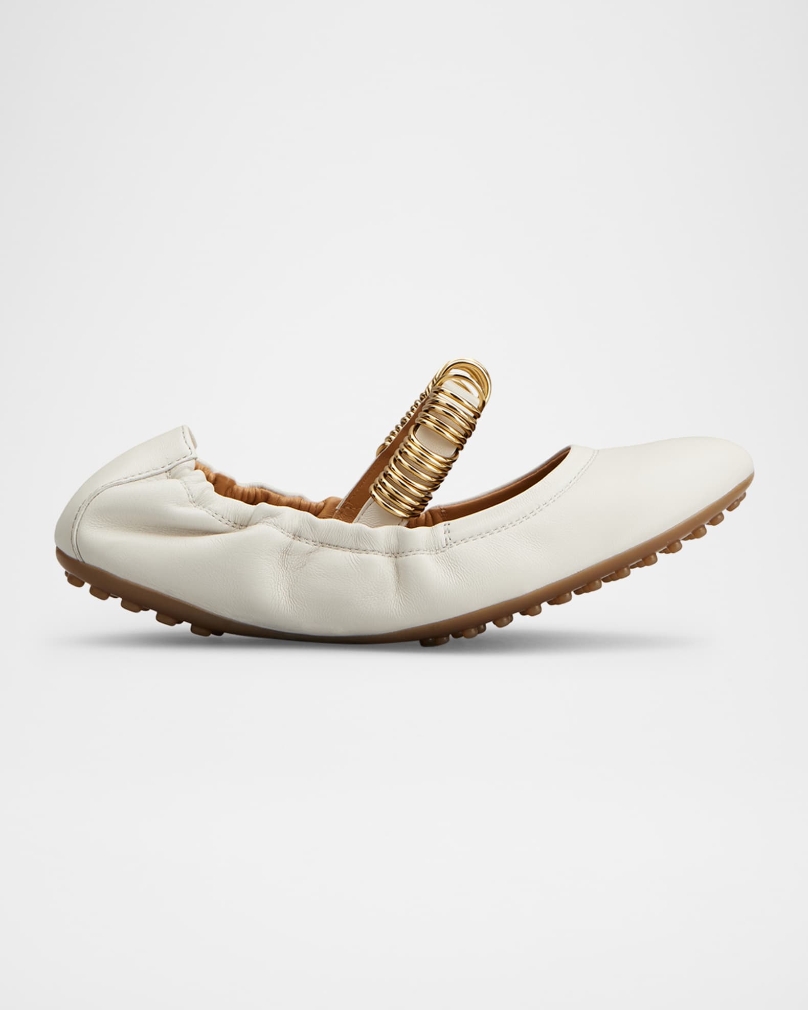 Cosmo Rings Leather Ballerina Flats 0