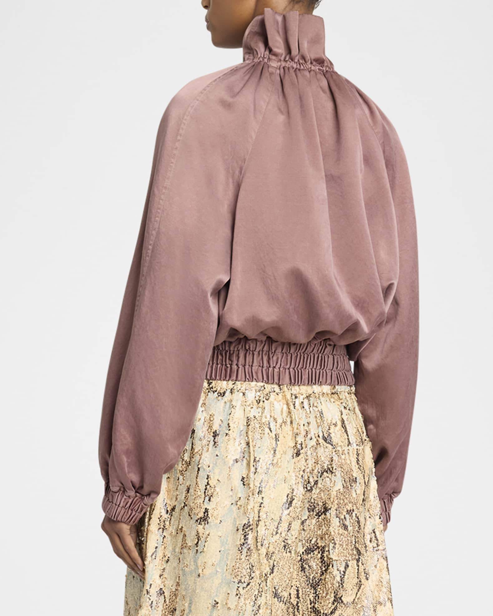 Dries Van Noten Voly Ruffle Zip Jacket | Neiman Marcus Dries Van Noten Voly Ruffle Zip Jacket | Neiman Marcus