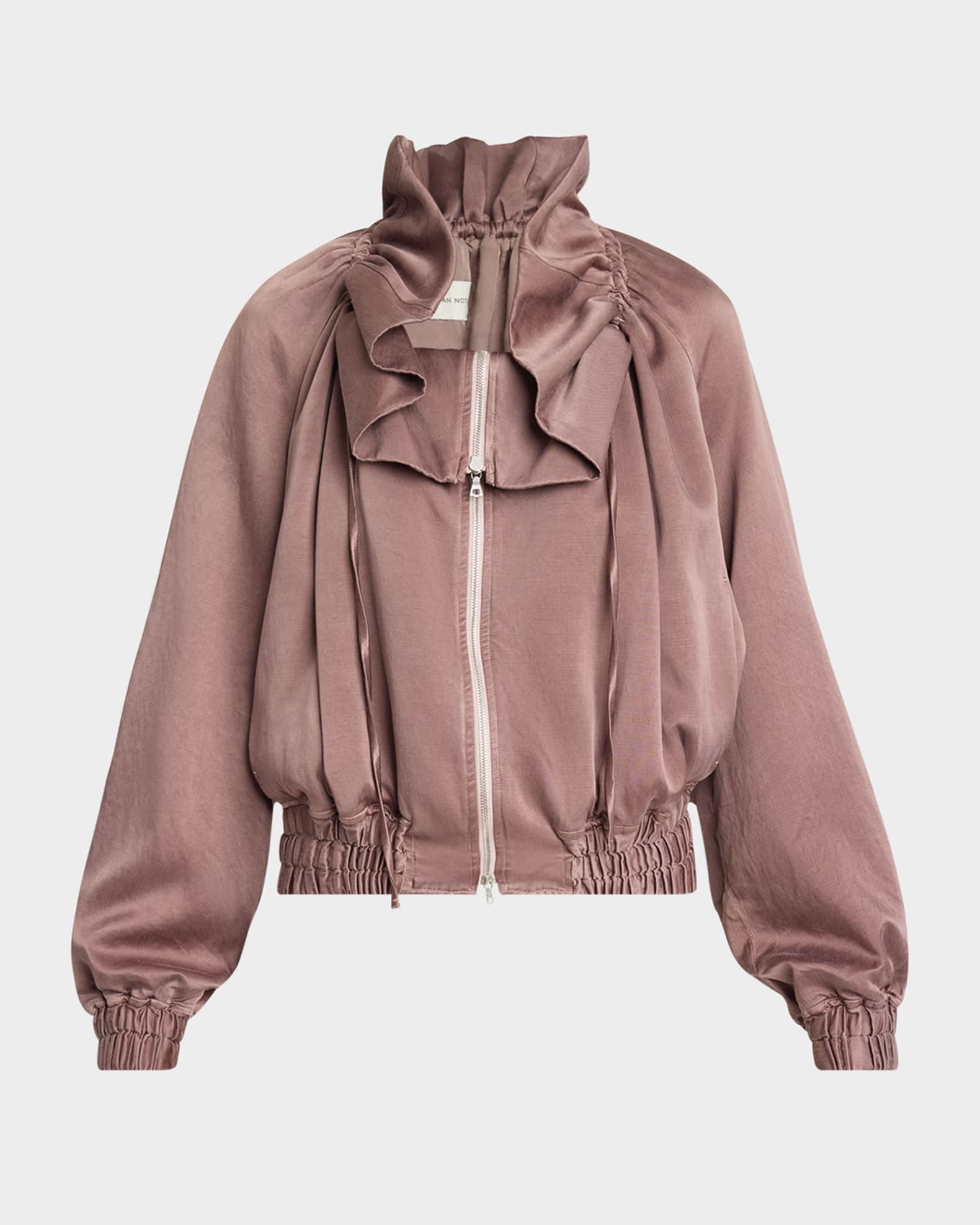 Dries Van Noten Voly Ruffle Zip Jacket | Neiman Marcus