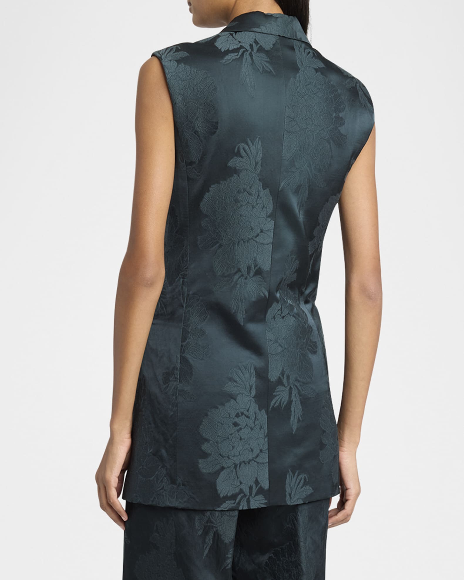 Dries Van Noten Bimbi Metallic Floral Jacquard Tailored Vest