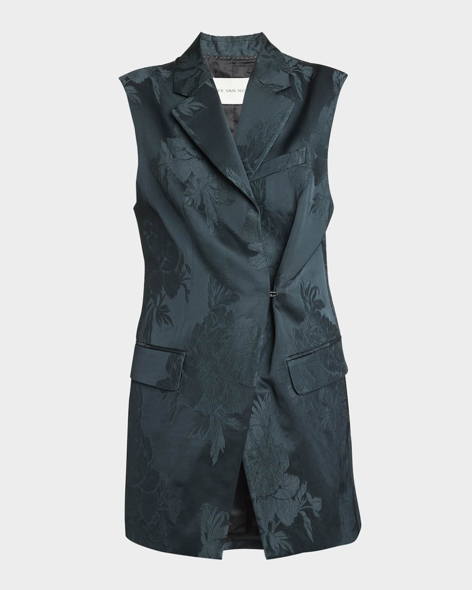Bimbi Metallic Floral Jacquard Tailored Vest 0