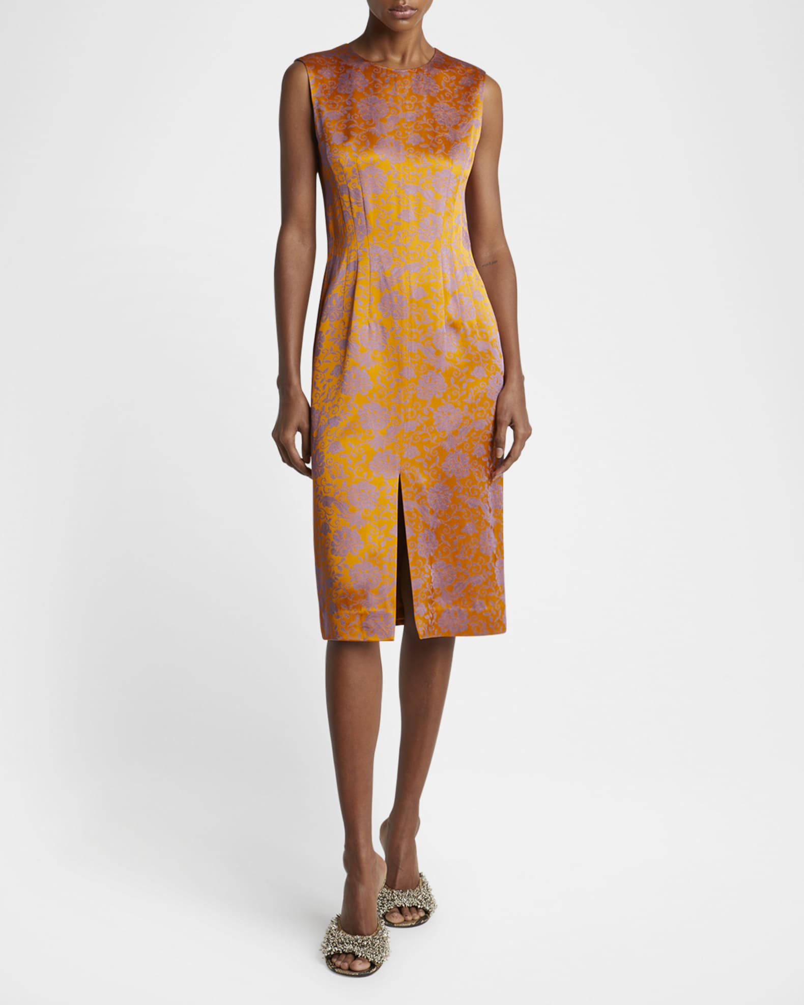 【送料&関税込】Dries Van Noten Midi Dress Dries Van Noten Delina Floral Jacquard Midi Dress | Neiman