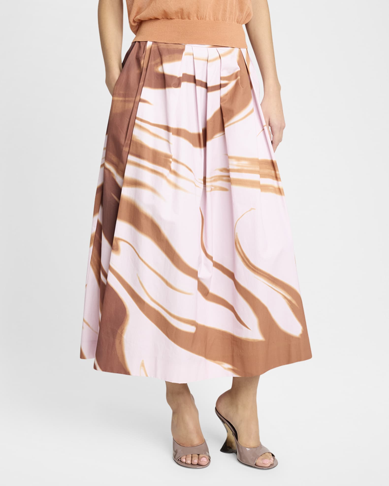 スカート DRIES VAN NOTEN 'Soni' skirt Multicolor Dries Van Noten Soni Printed Long Pleated Skirt | Neiman Marcus