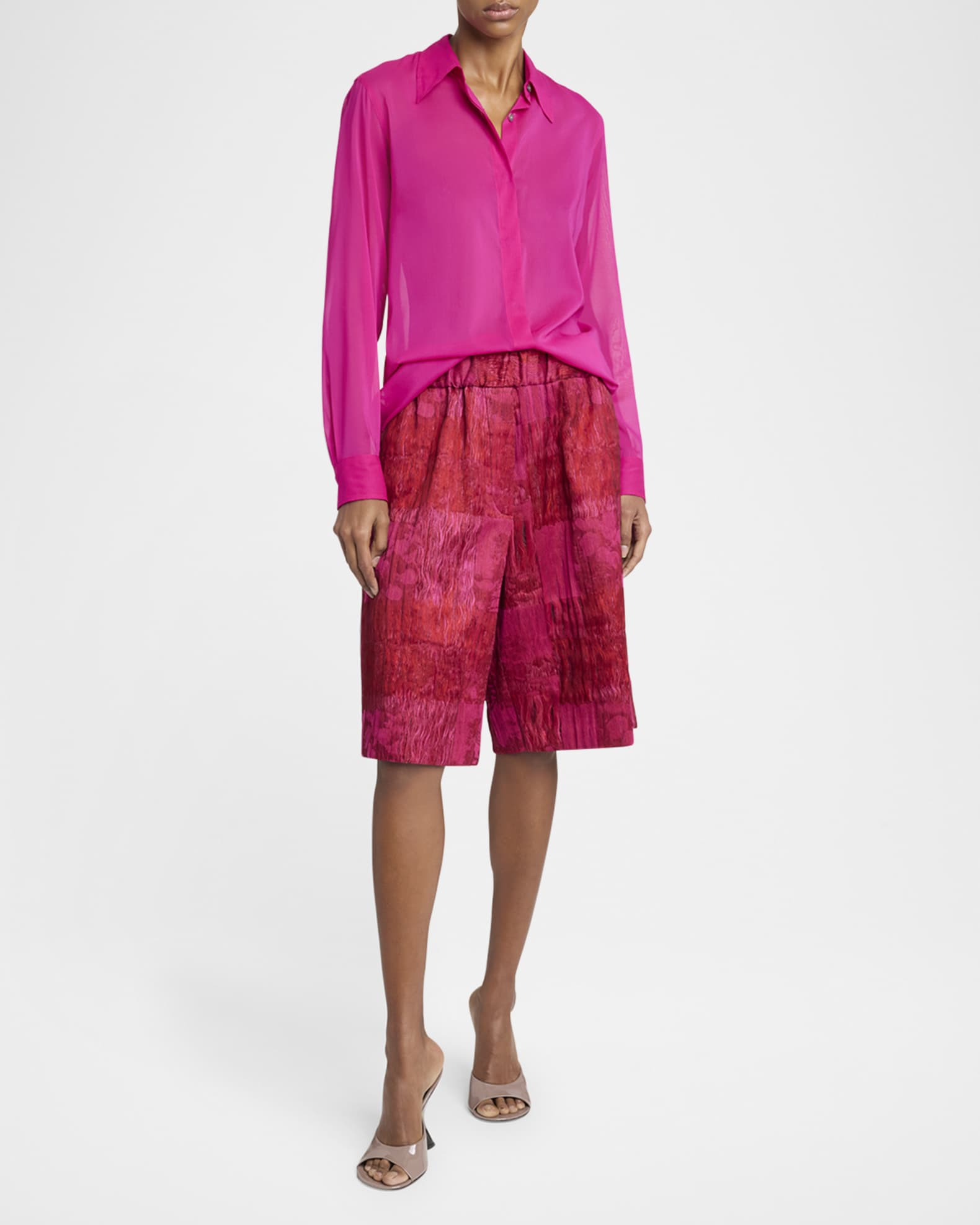 Pomy Patchwork Crinkle Shorts 1