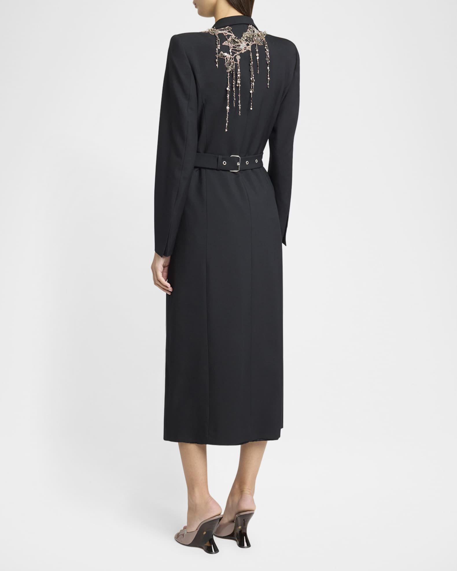 Dries Van Noten Rilly Long Embellished Coat | Neiman Marcus