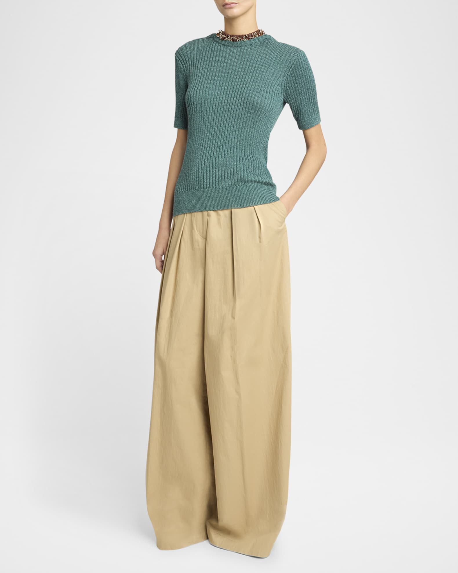 Pamplona Pleated Wide Leg Pants 1