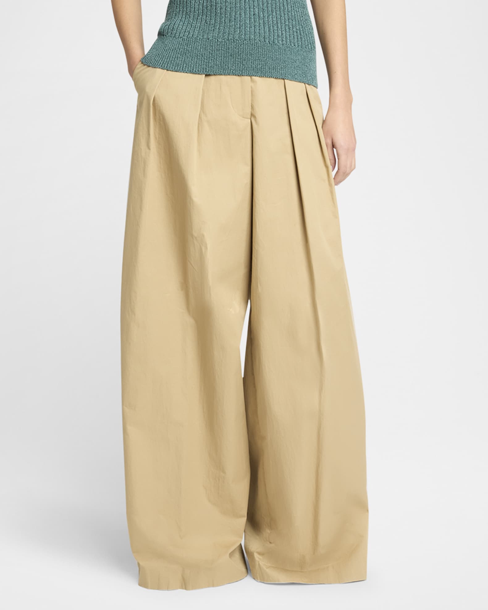 Dries Van Noten Pamplona Pleated Wide Leg Pants | Neiman Marcus