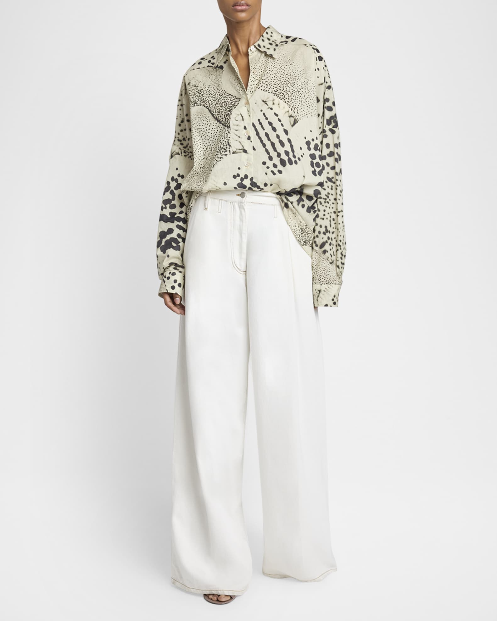 【24SS NEW】DRIES VAN NOTEN_women / Pamplona ワイドパンツ Dries Van Noten Pamplona Double-Pleated Wide Leg Pants