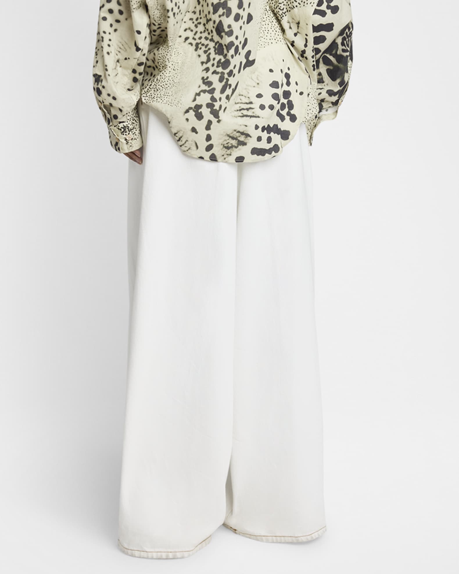 Dries Van Noten Pamplona Pleated Denim Wide-Leg Pants | Neiman Marcus