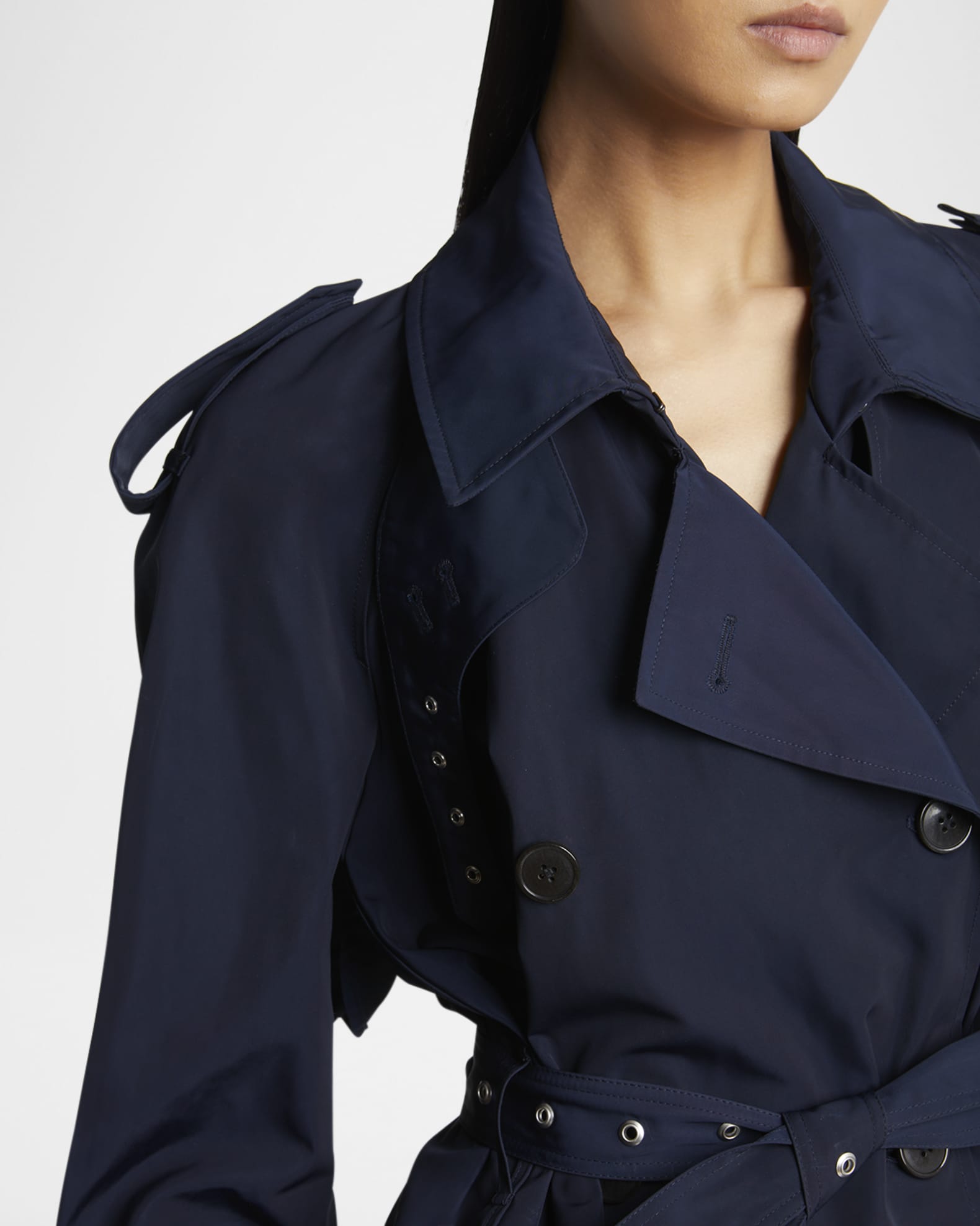 トレンチコート DRIES VAN NOTEN RISTO SHORT TRENCH COAT IN COTTON Dries Van Noten Risto Belted Short Trench Coat | Neiman Marcus