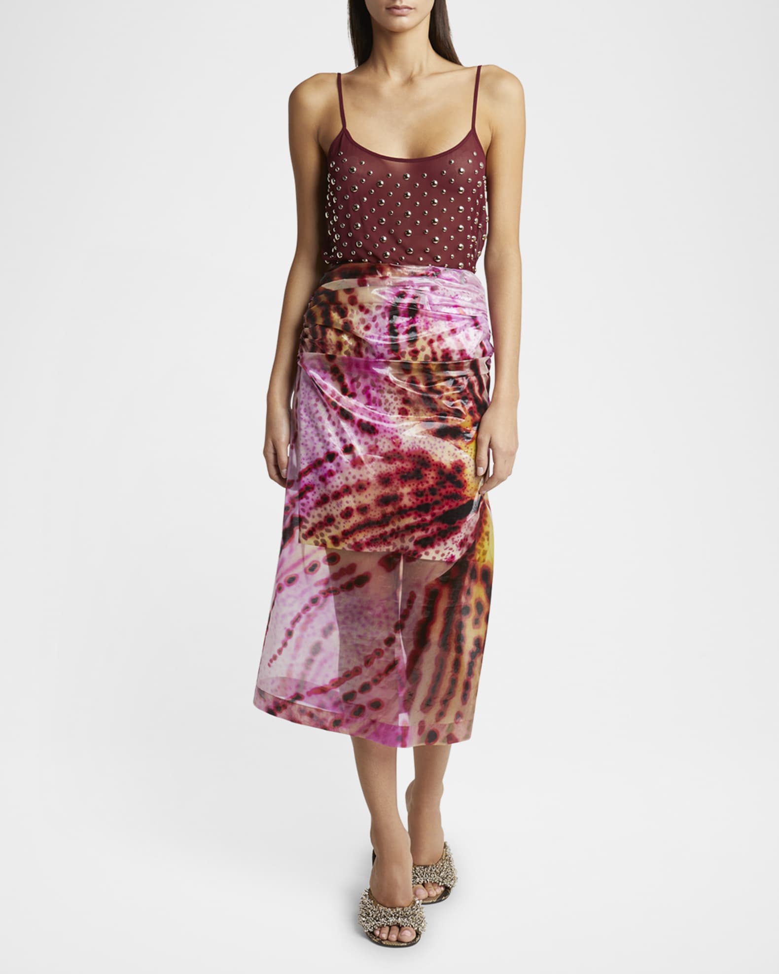 Sami Printed Drape Midi Skirt 1