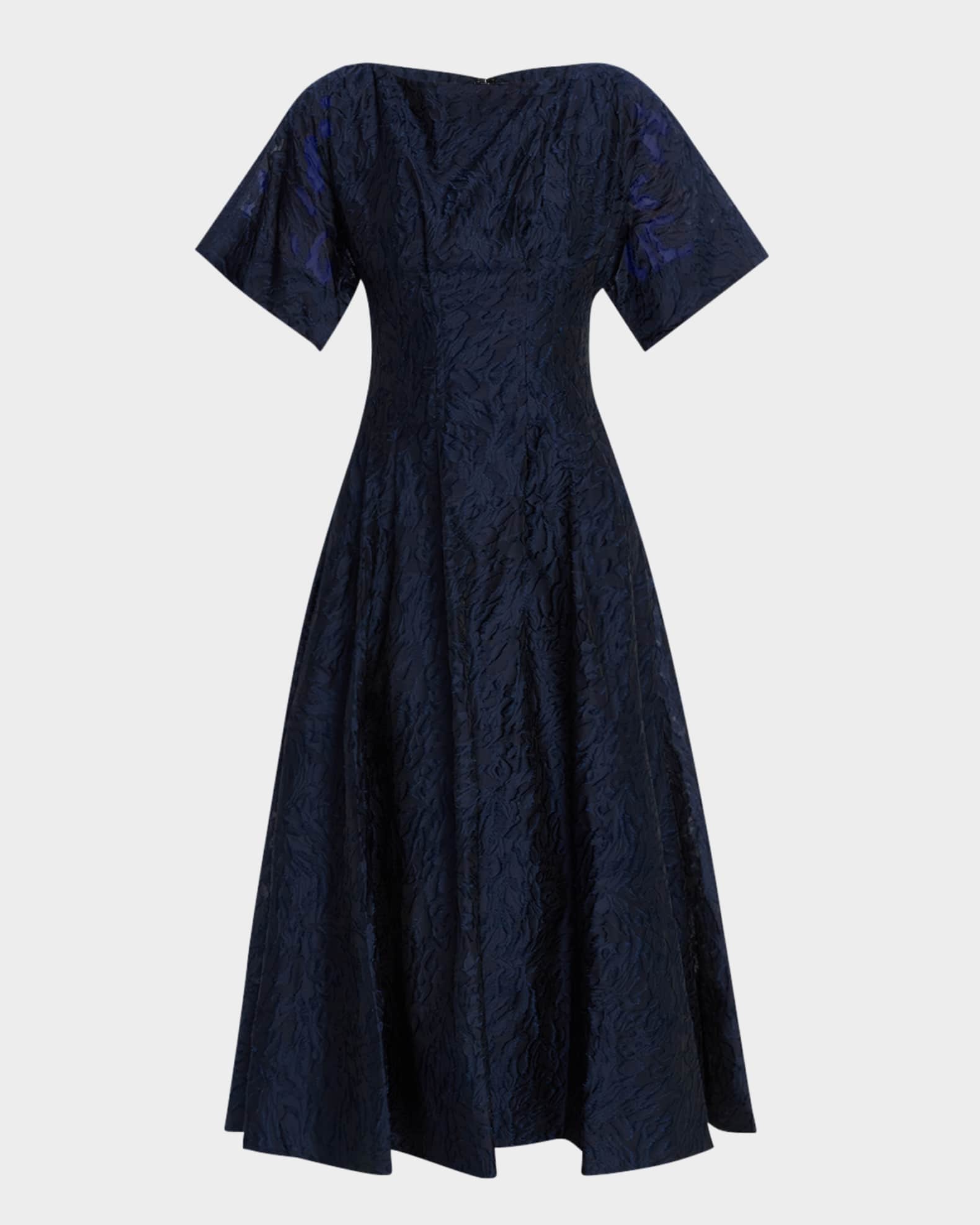 Rosalie Pleated Fil Coupe Midi Dress 0