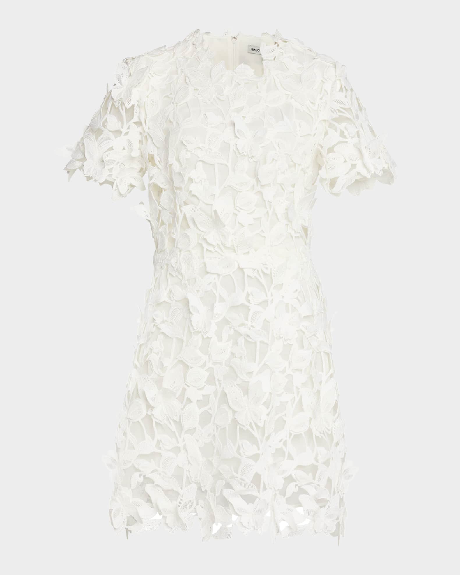 Darla A-Line Floral Lace Mini Dress 0