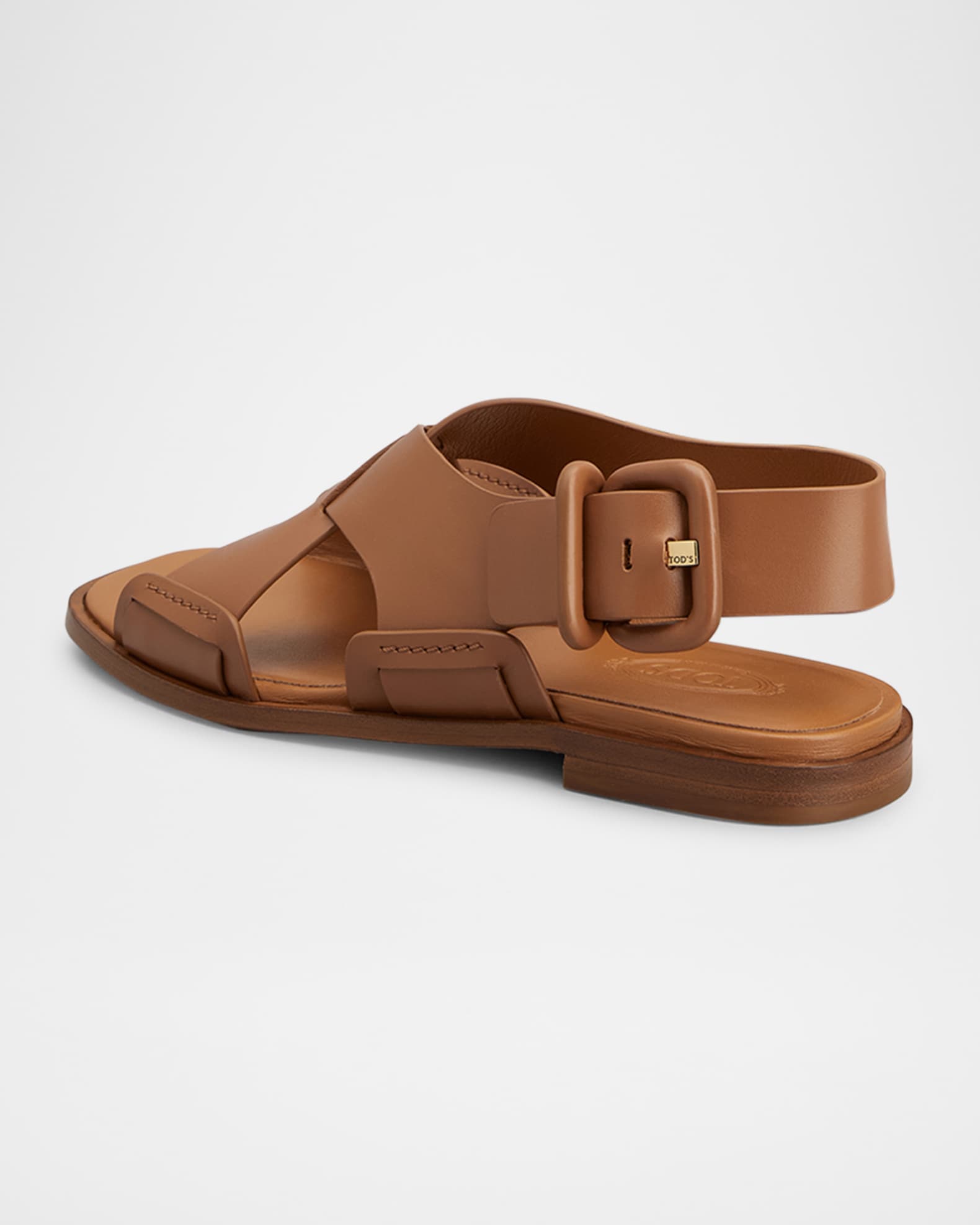 Tod's Leather Criscross Flat Sandals | Neiman Marcus