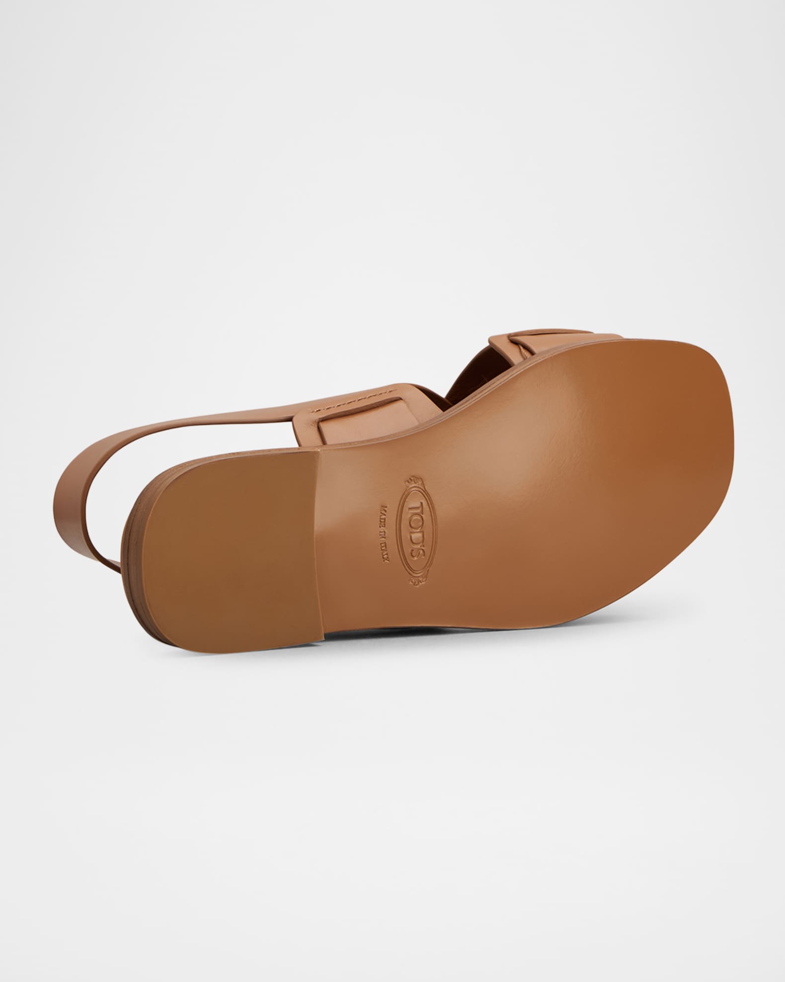 Tod's Leather Criscross Flat Sandals | Neiman Marcus
