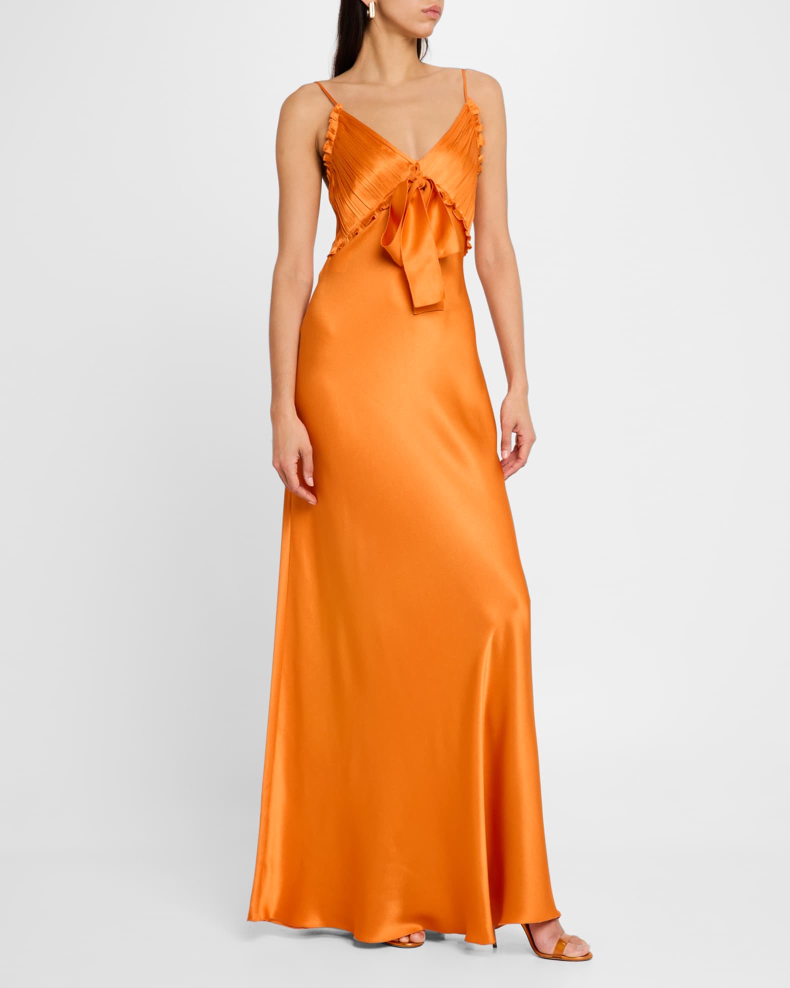 ワンピース A FERRETTI Satin dress Satin dress with cape sleeves | Alberta Ferretti