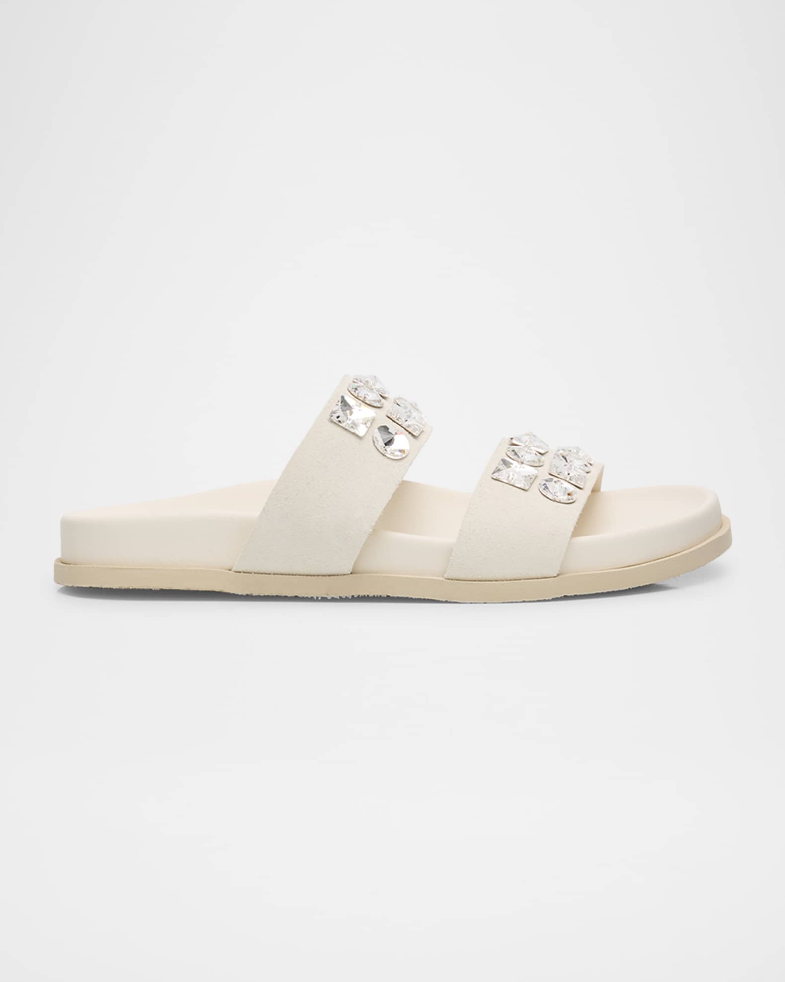 Dilys Two-Band Embellished Suede Sandals 0