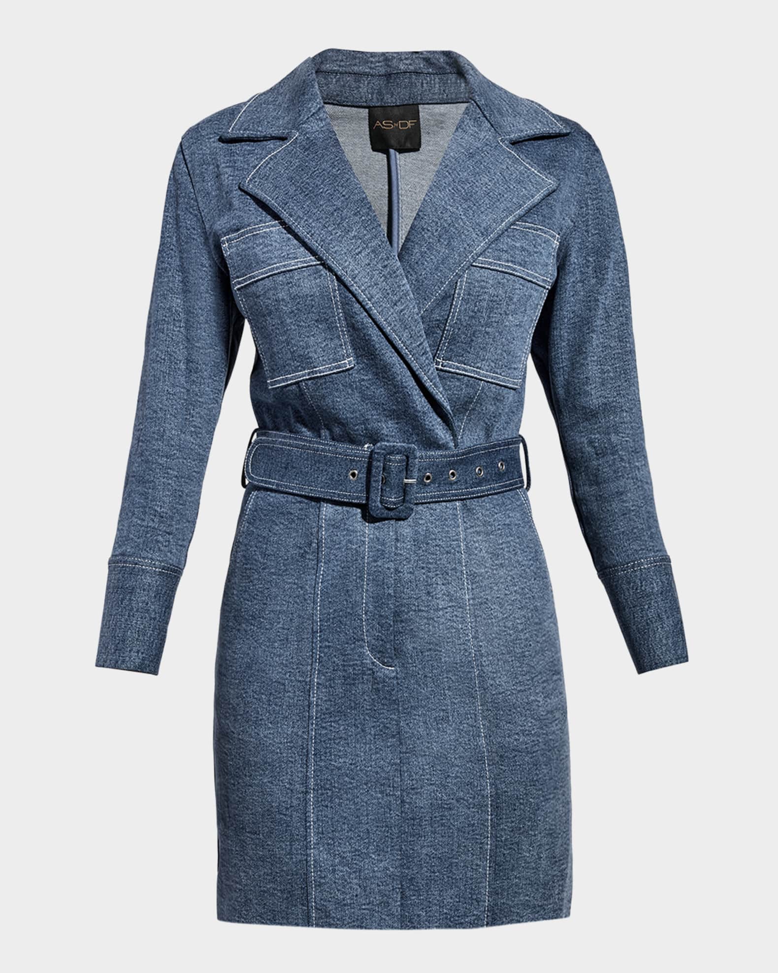 Gianna Belted Denim Dress 0