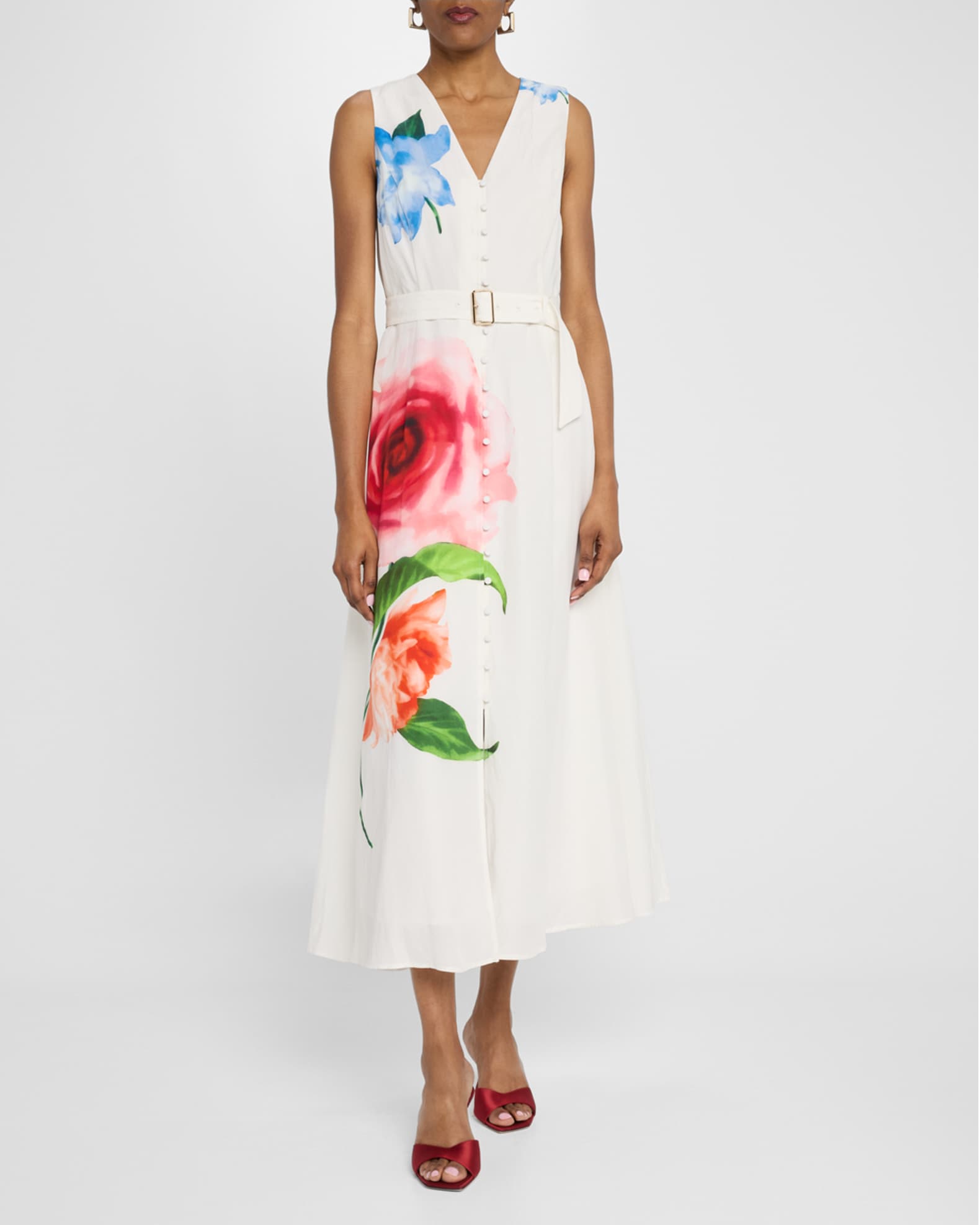 The Luella Sleeveless Floral-Print Midi Dress 1