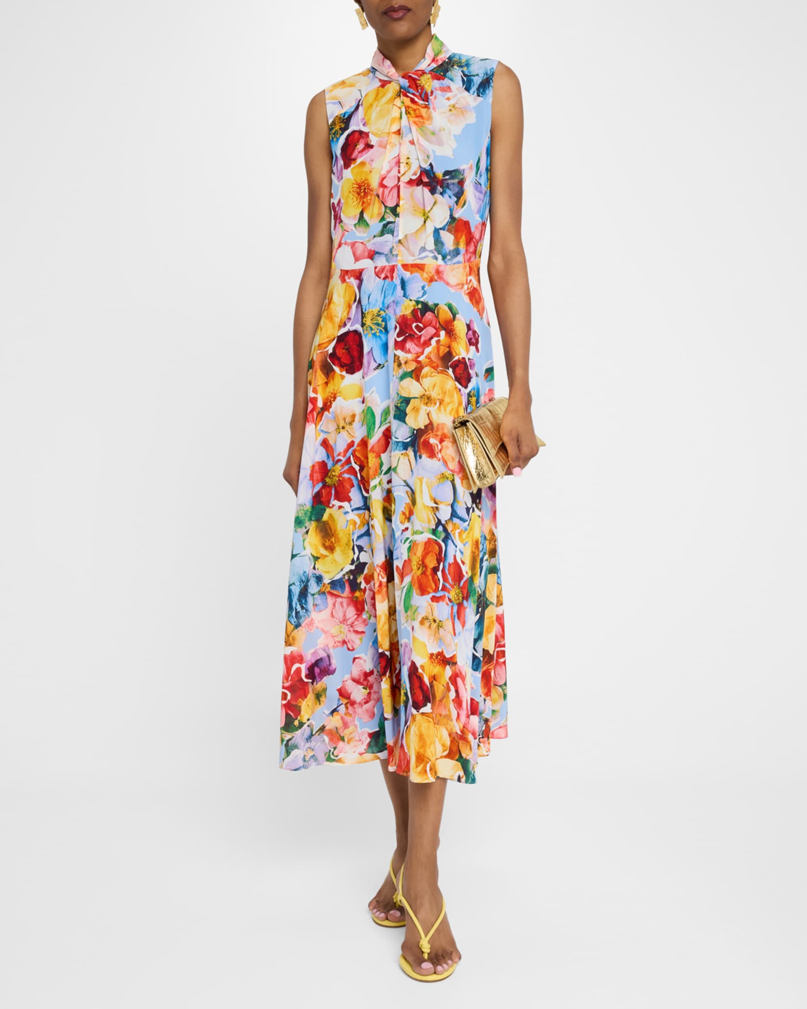 The Raquel Sleeveless Floral-Print Midi Dress 1