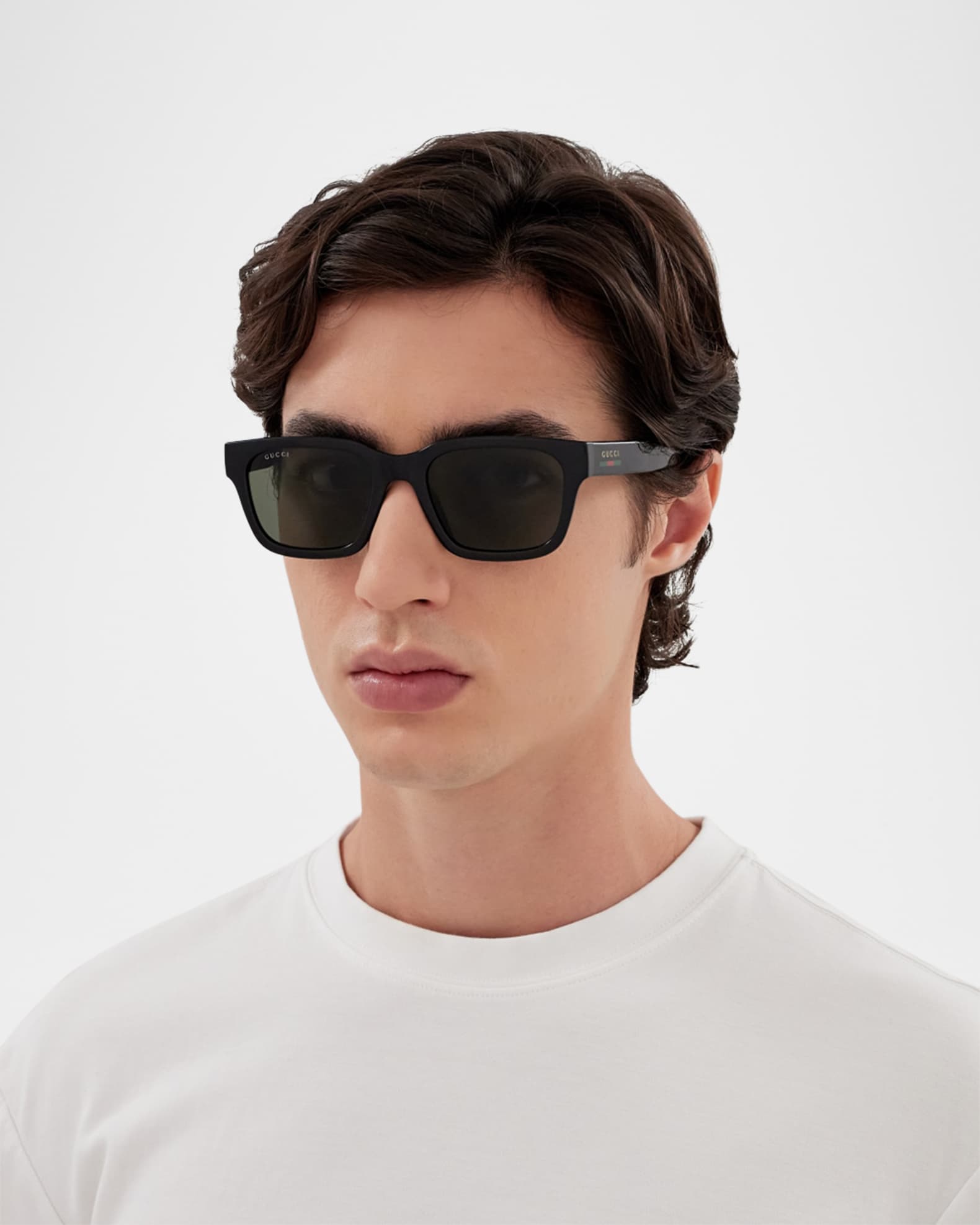 Gucci Men's GG1857SM Plastic Square Sunglasses | Neiman Marcus