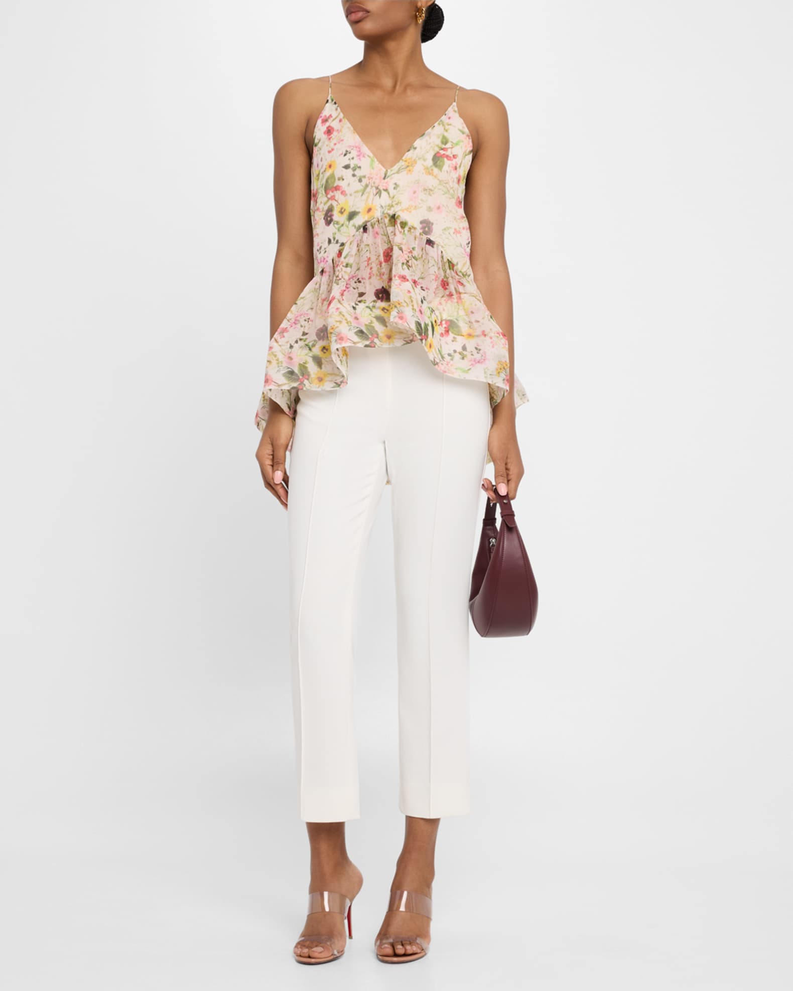 Floral Strappy Chiffon Top  1