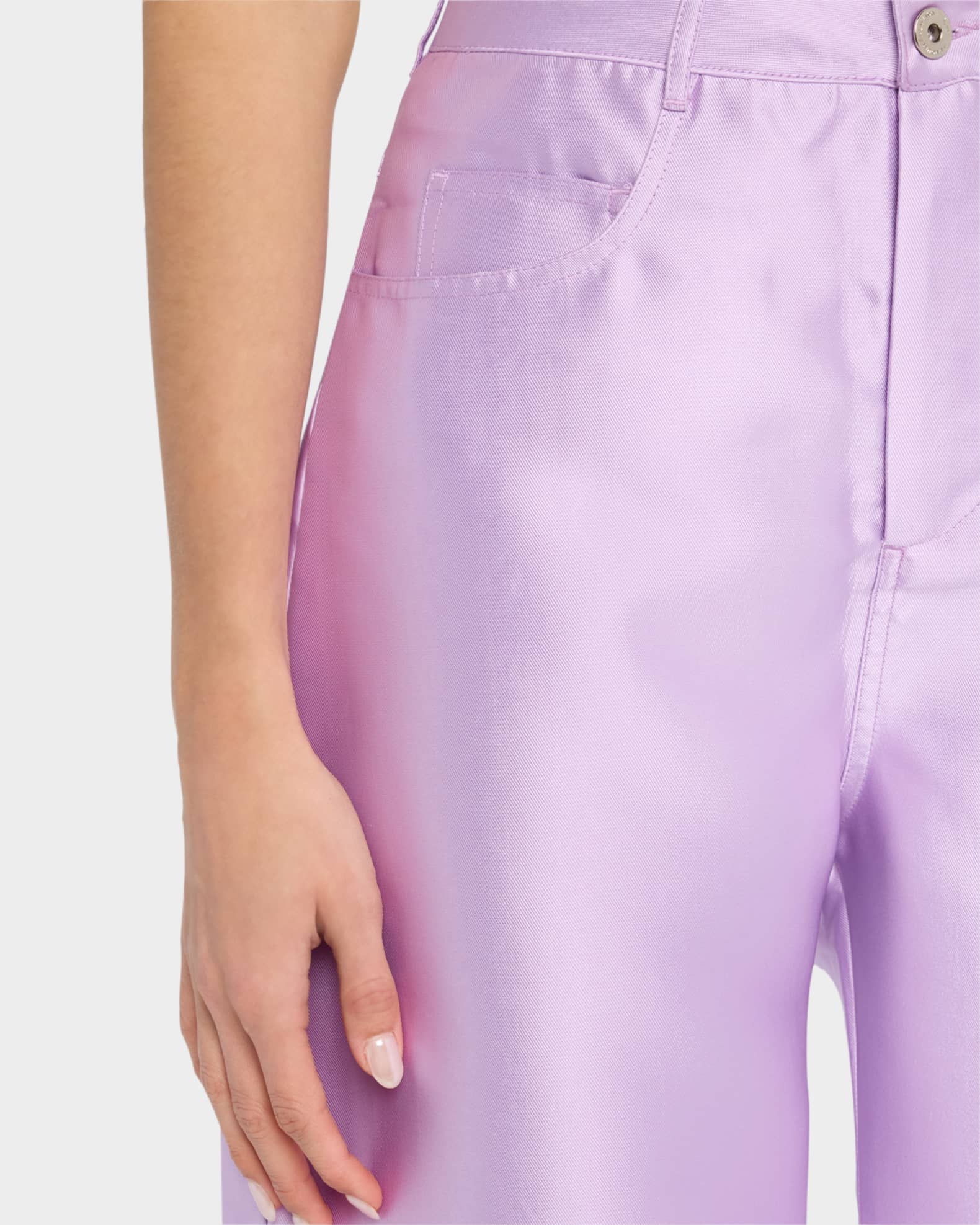 Marques'Almeida High-Rise Heavy Satin Boyfriend Trousers