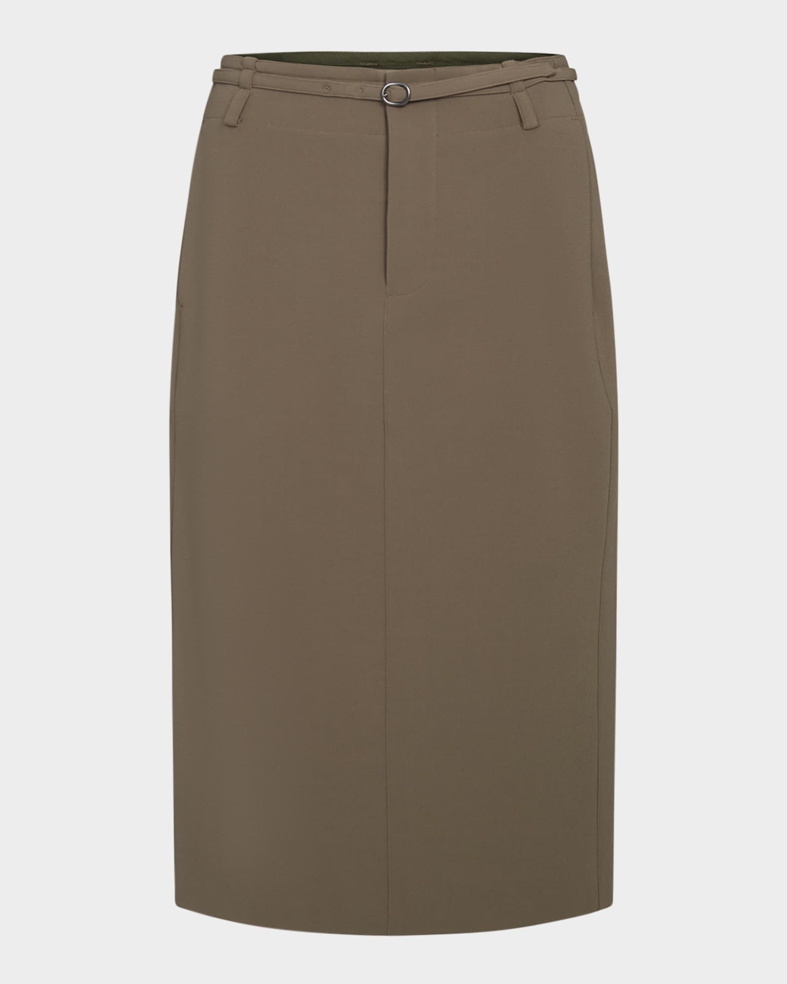 Belted Midi Pencil Skirt 0