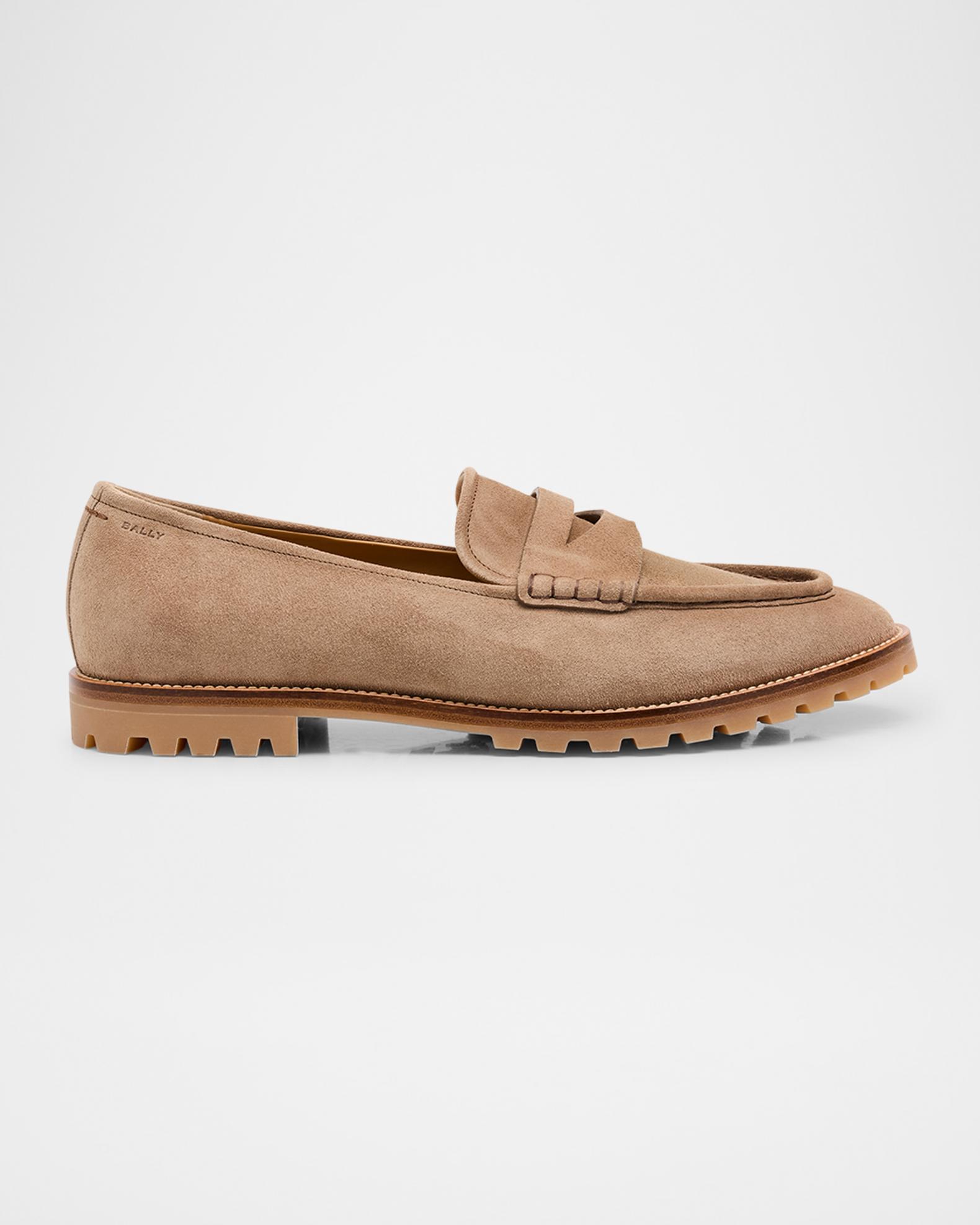 Bally Brown Leather Penny Loafers with Woven Texture The Plume Spring/Summer 2026 now available online and in our  main image 4