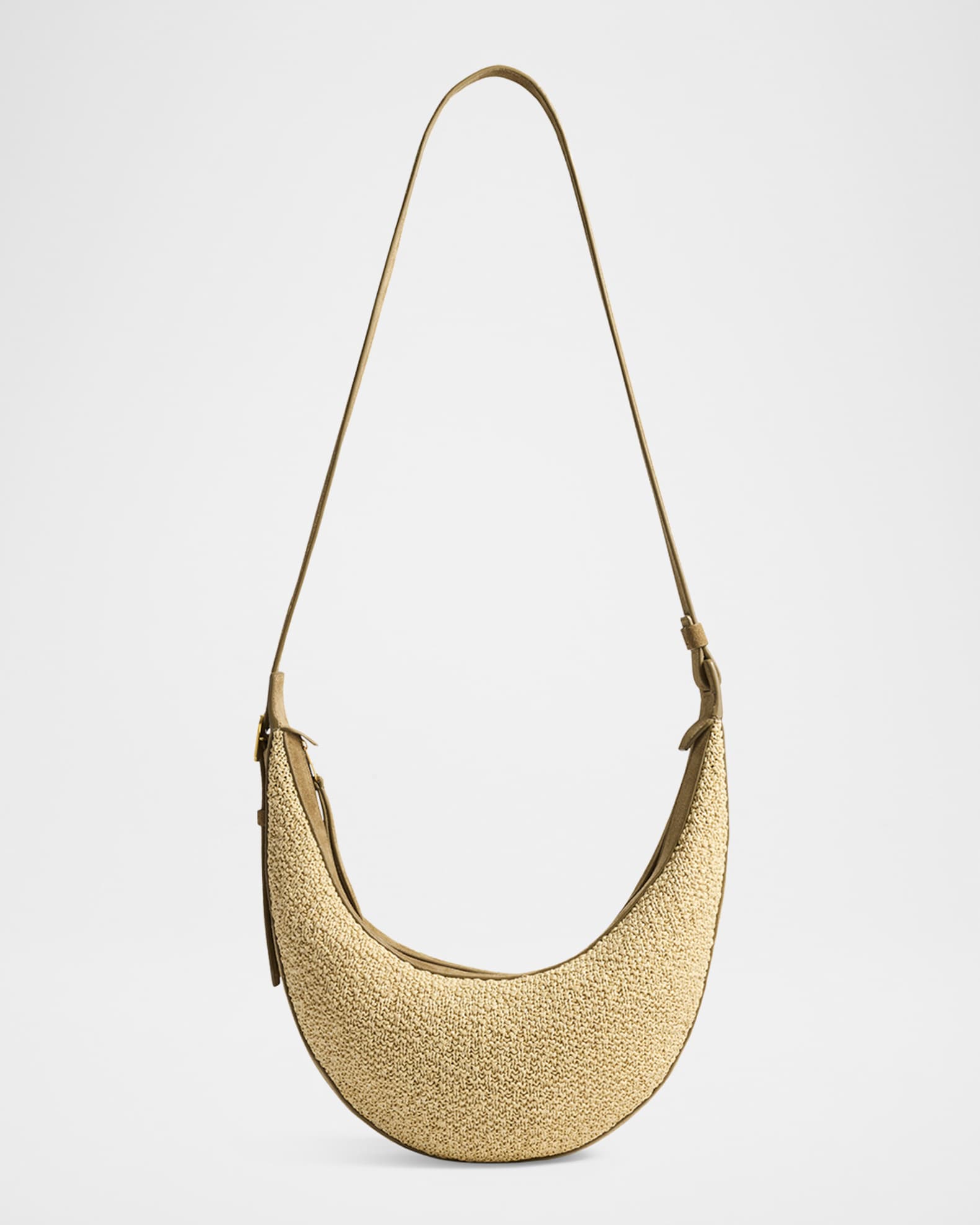 Augustina Small Raffia & Suede Crossbody Bag 0
