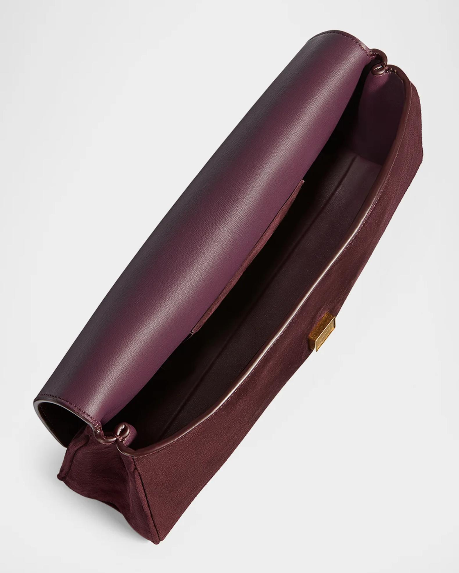 Khaite Audrey Flap Suede Clutch Bag | Neiman Marcus