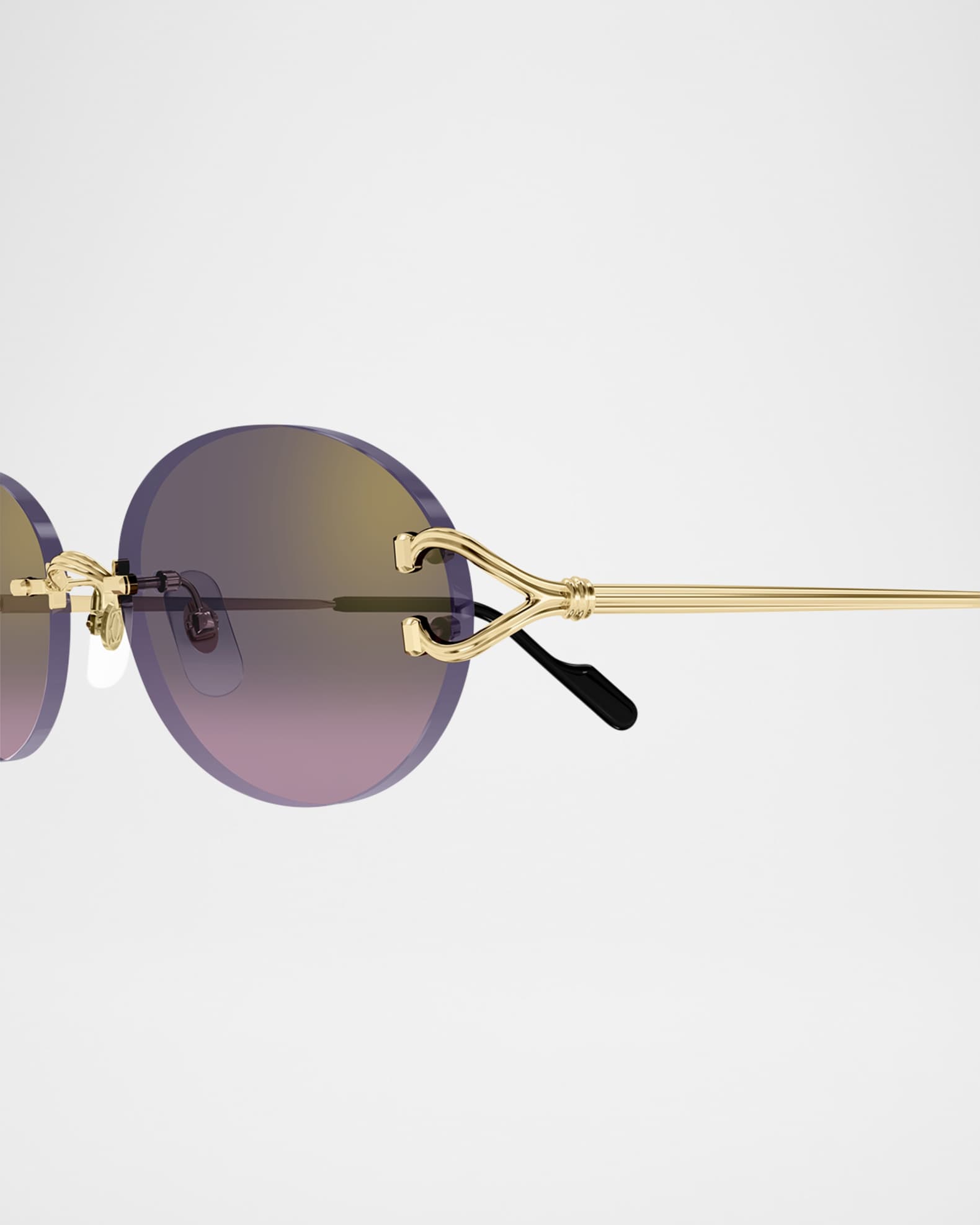 Rimless Metal Round Sunglasses 1