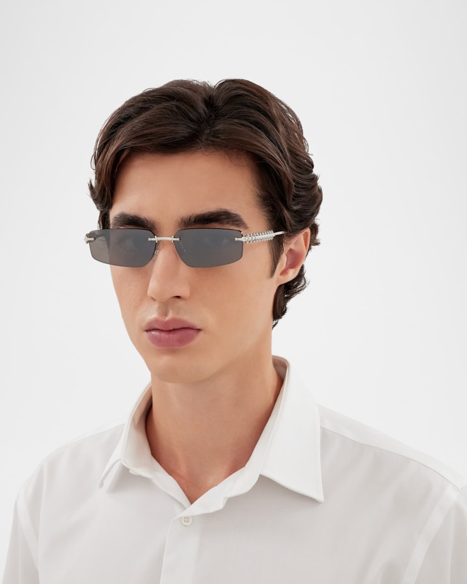 Cartier Rimless Metal Rectangle Sunglasses | Neiman Marcus